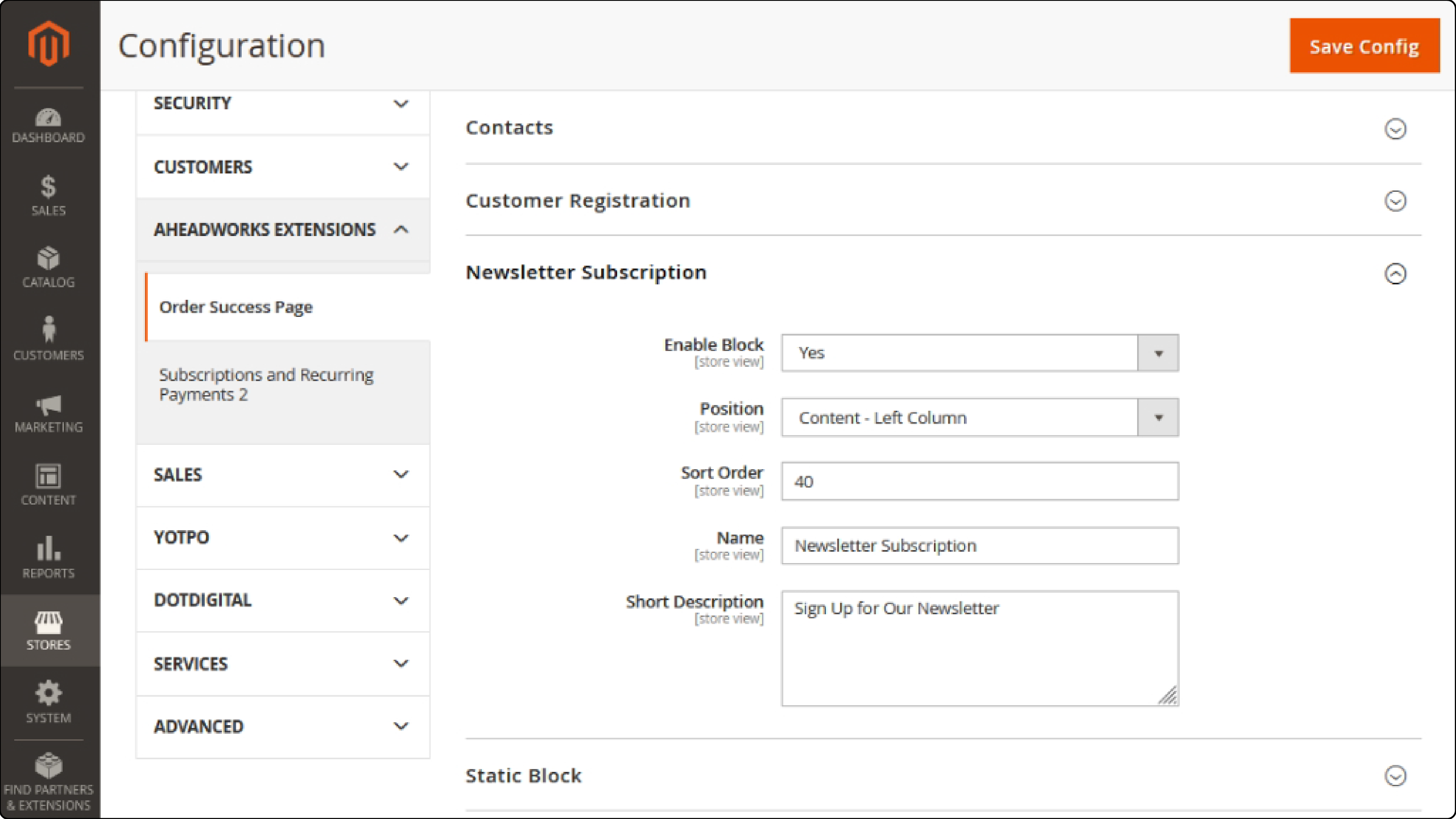 Configuring Newsletter Subscription