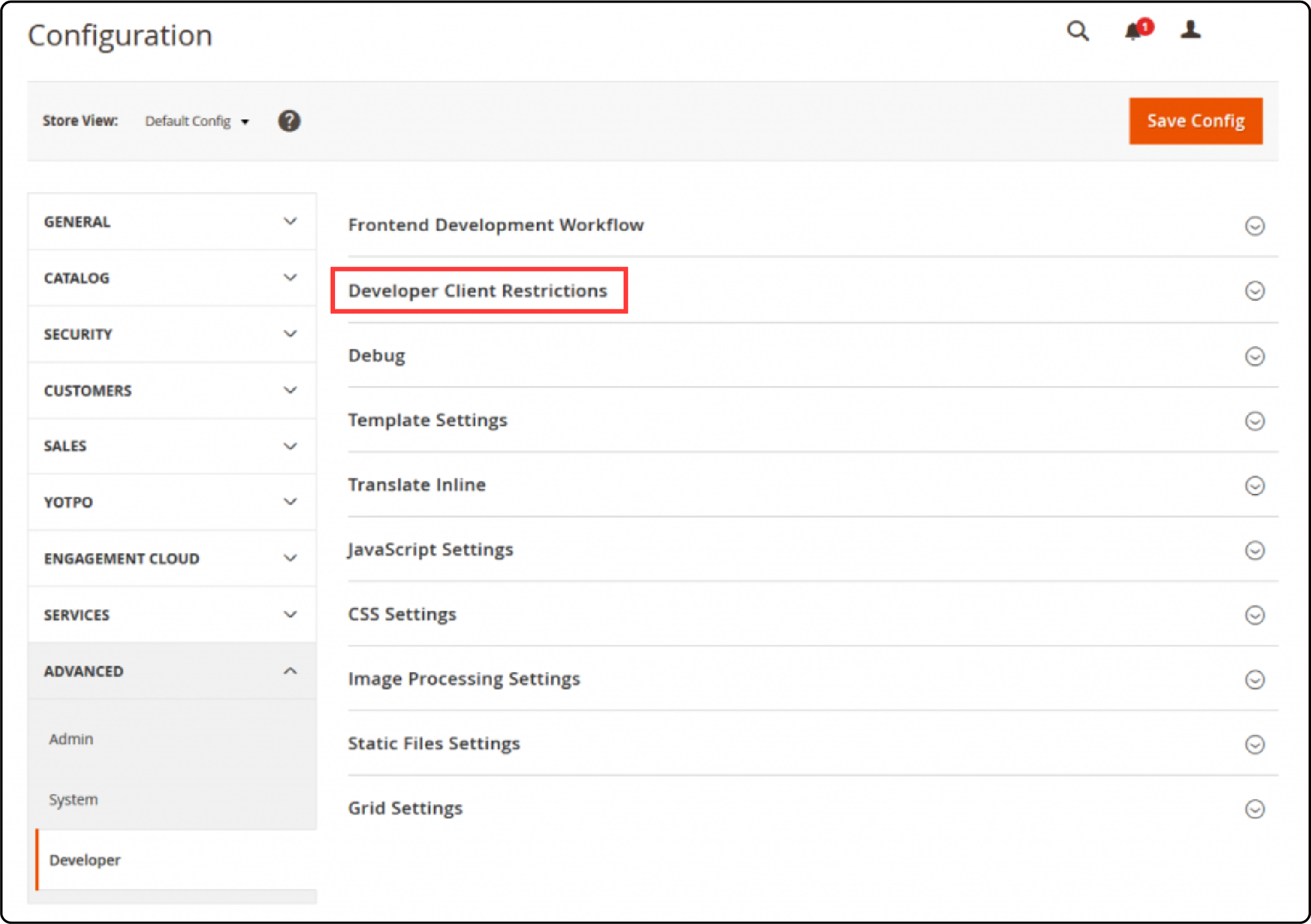 Specify your IP address under Developer Client Restrictions