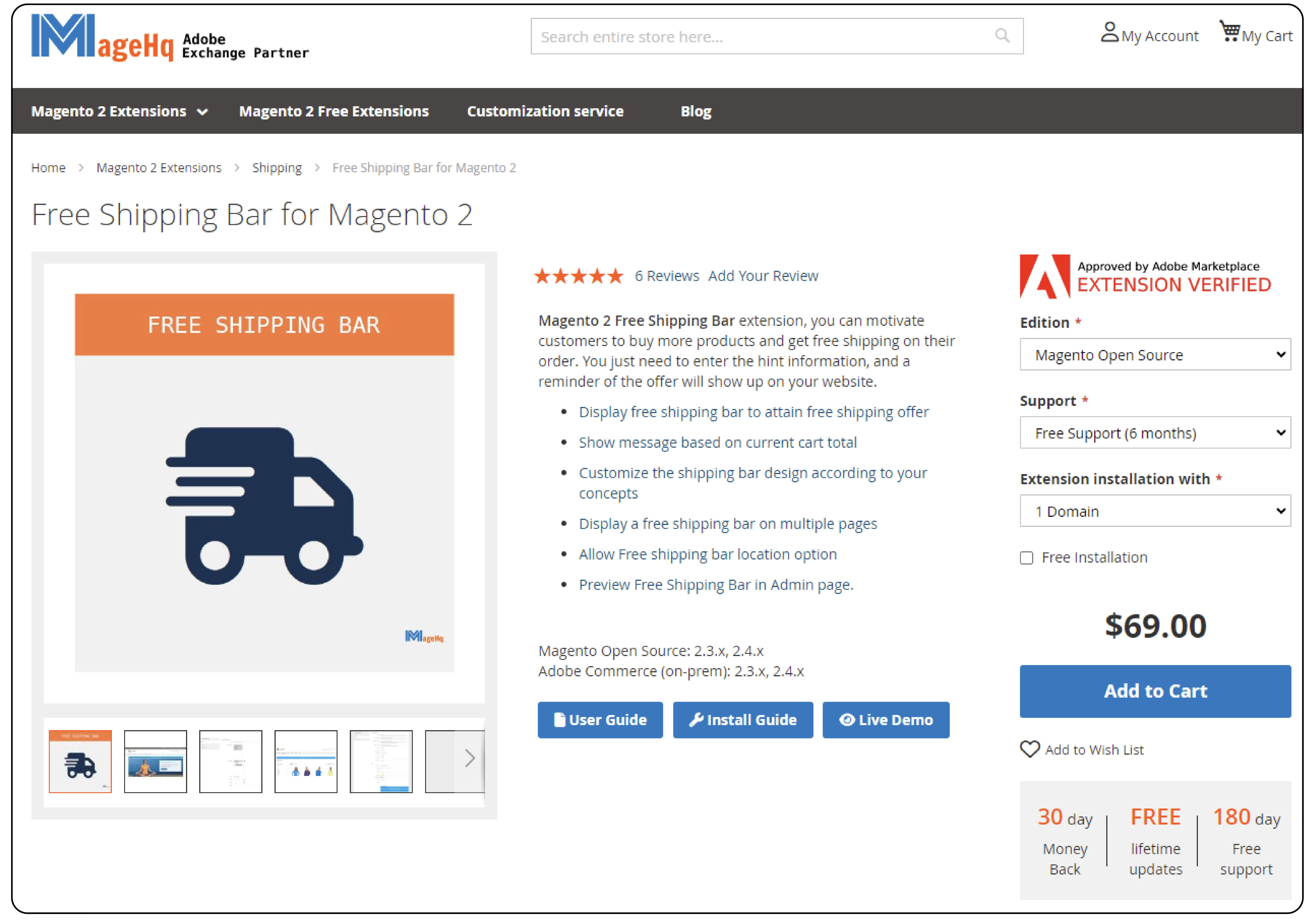 Free Shipping Bar for Magento 2 - Mage HQ