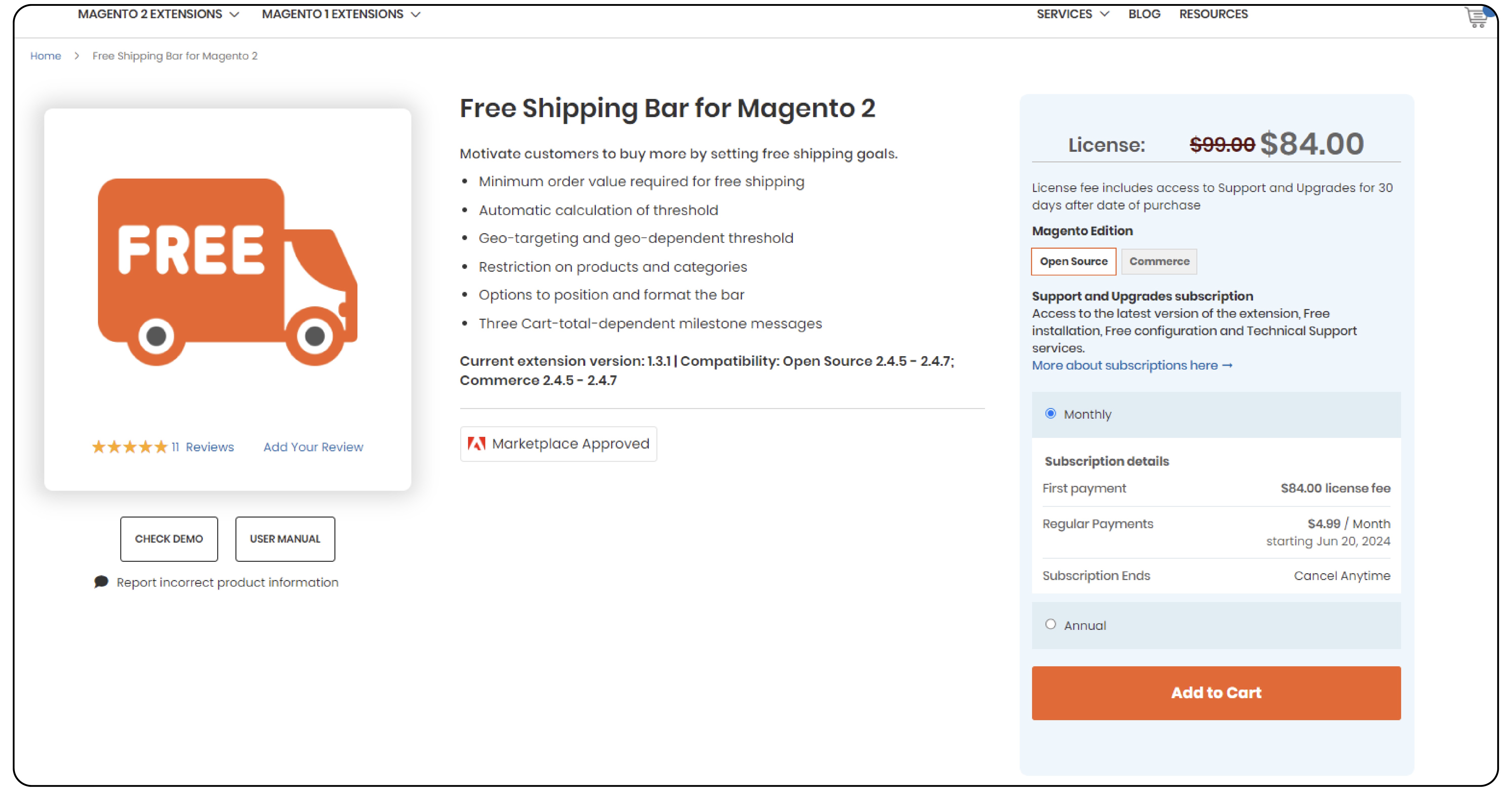 Free Shipping Bar for Magento 2 - Aheadworks