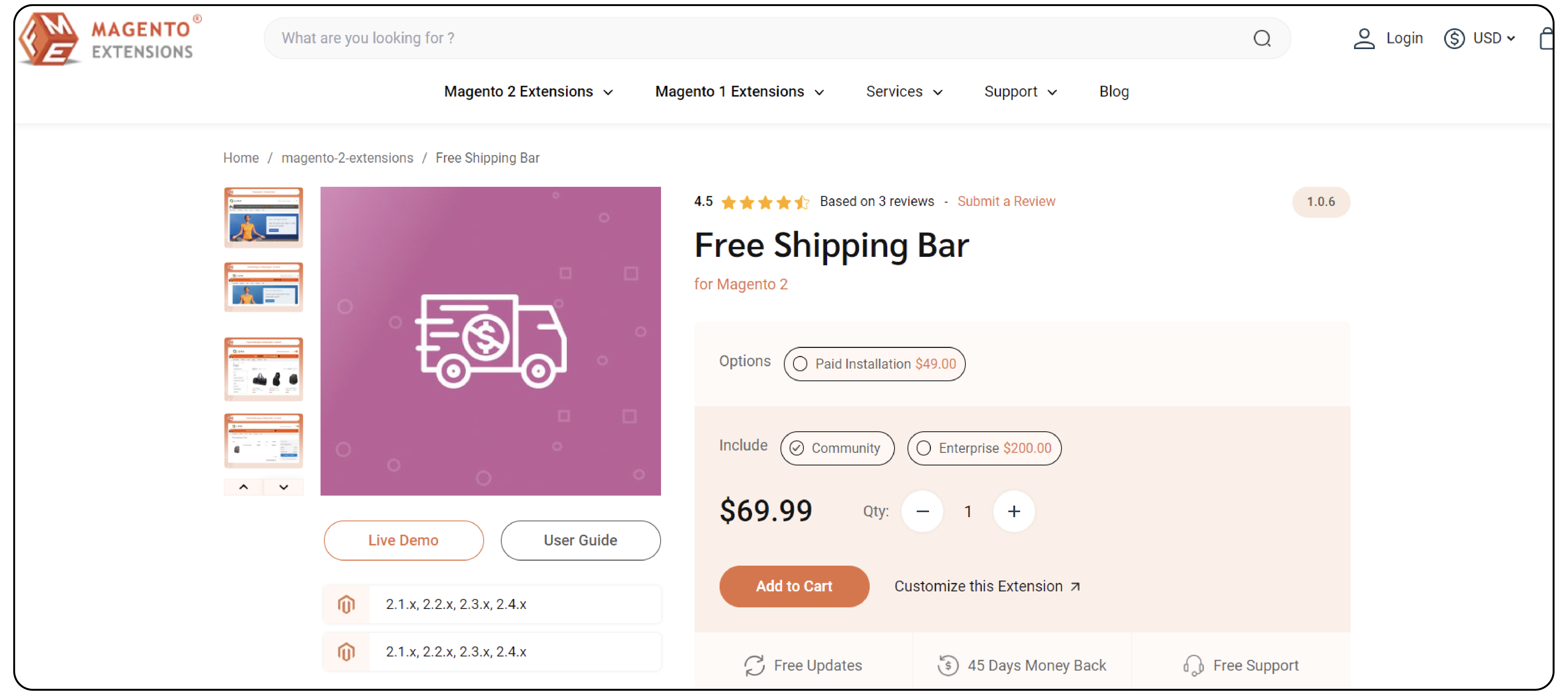 Free Shipping Bar for Magento 2 - FME Extensions