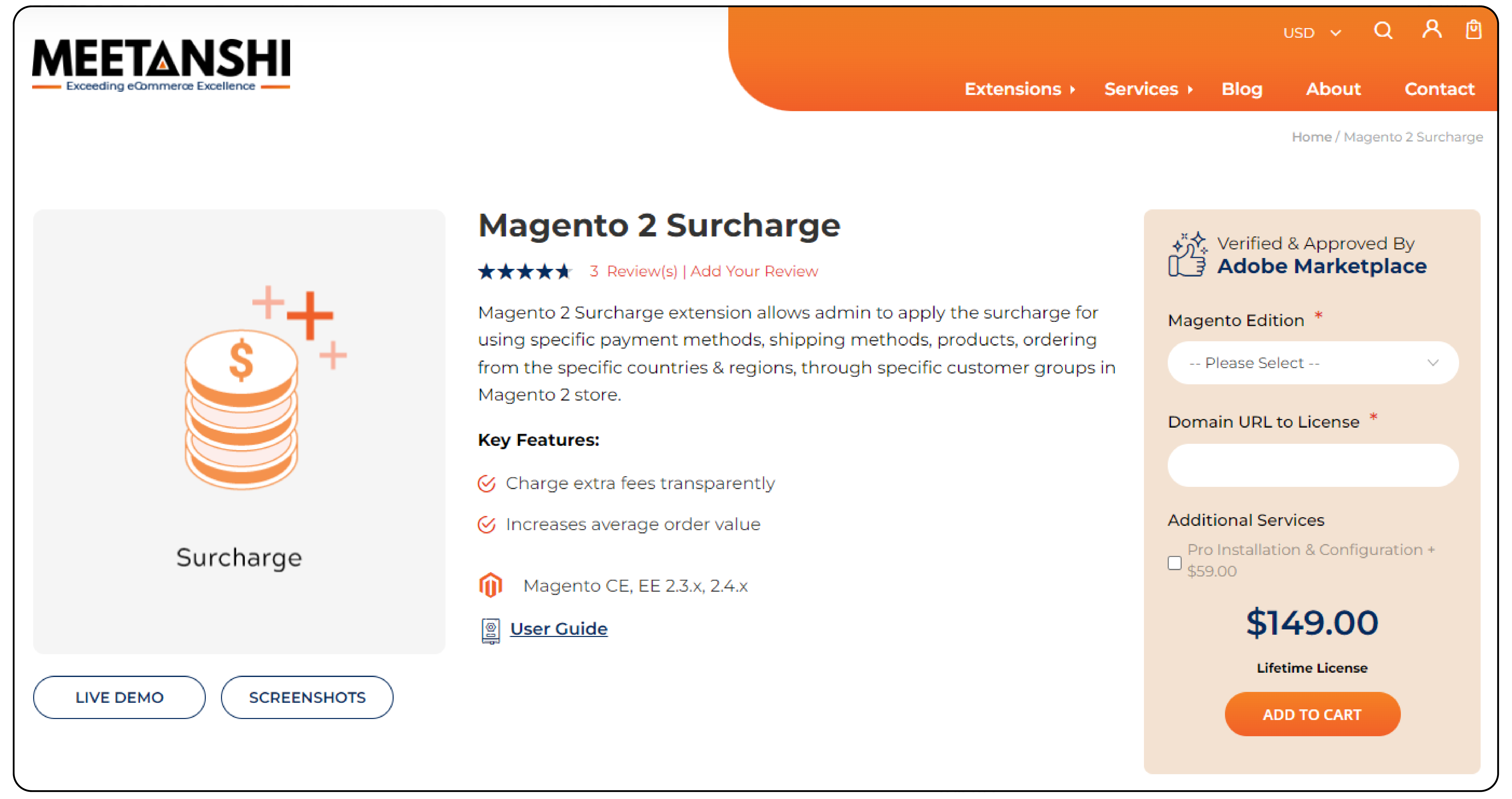 Meetanshi Magento 2 Surcharge