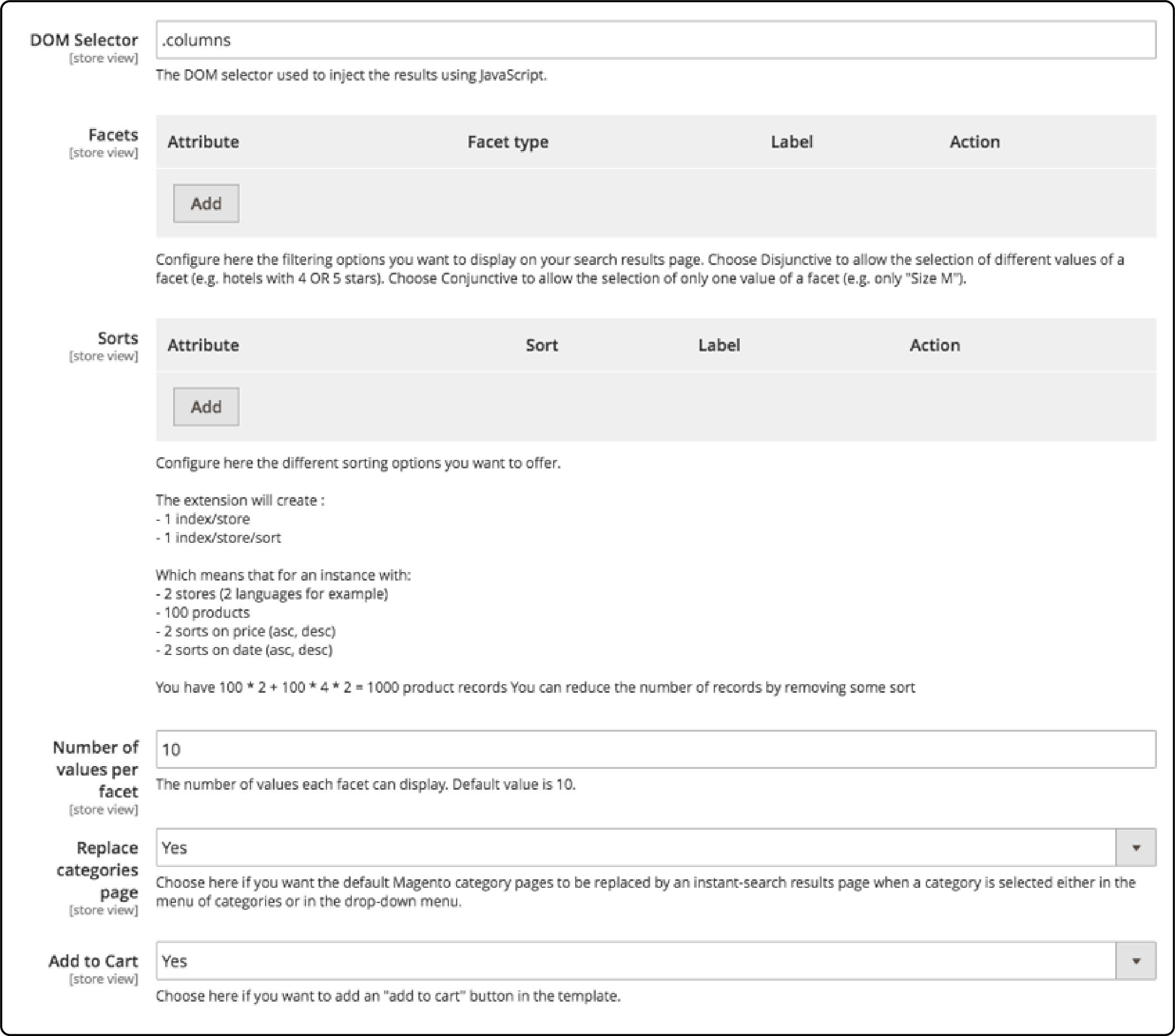 Configuring instant search settings for Magento 2 Algolia