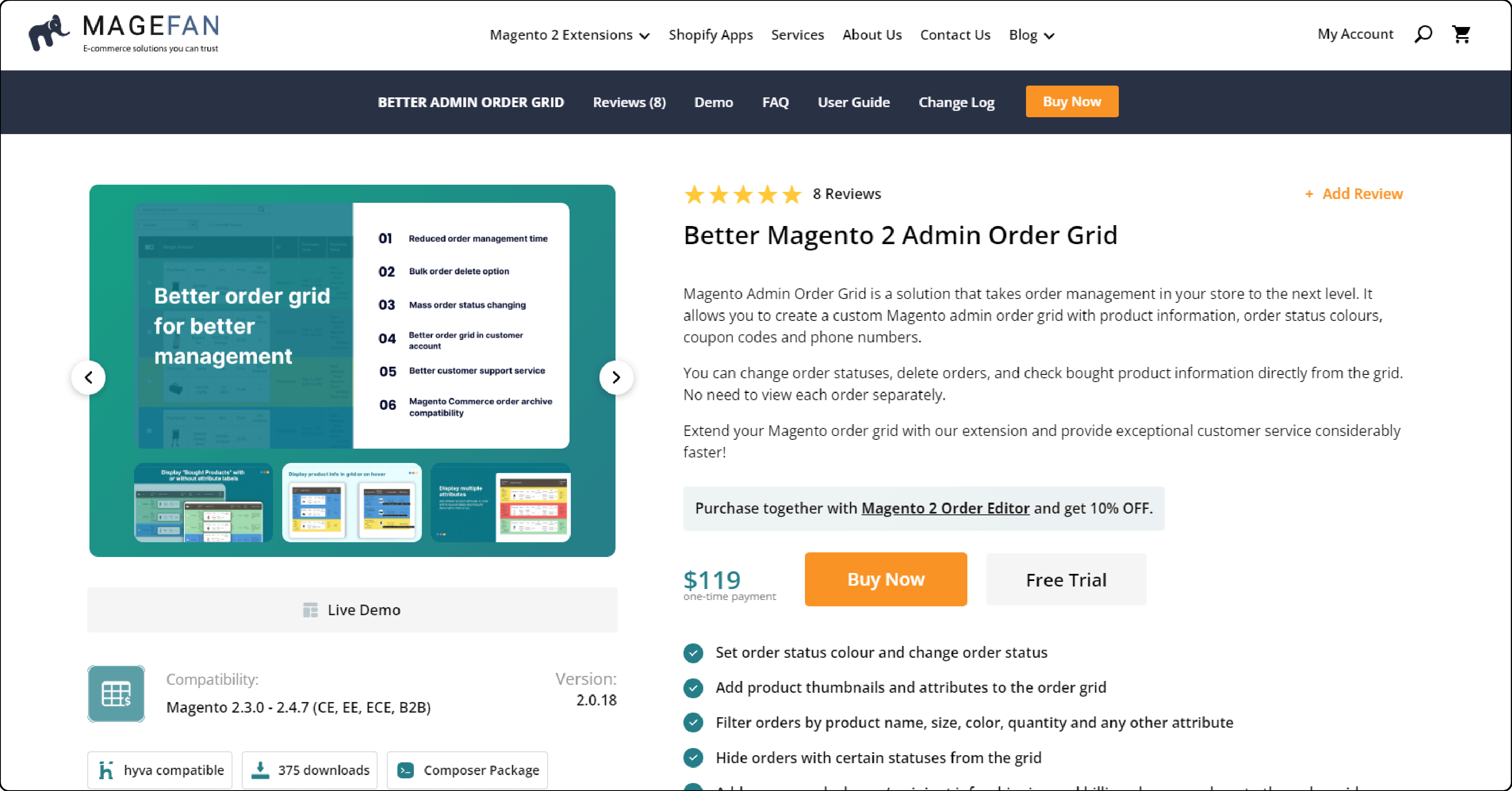 Magento 2 Better Admin Order Grid - Magefan