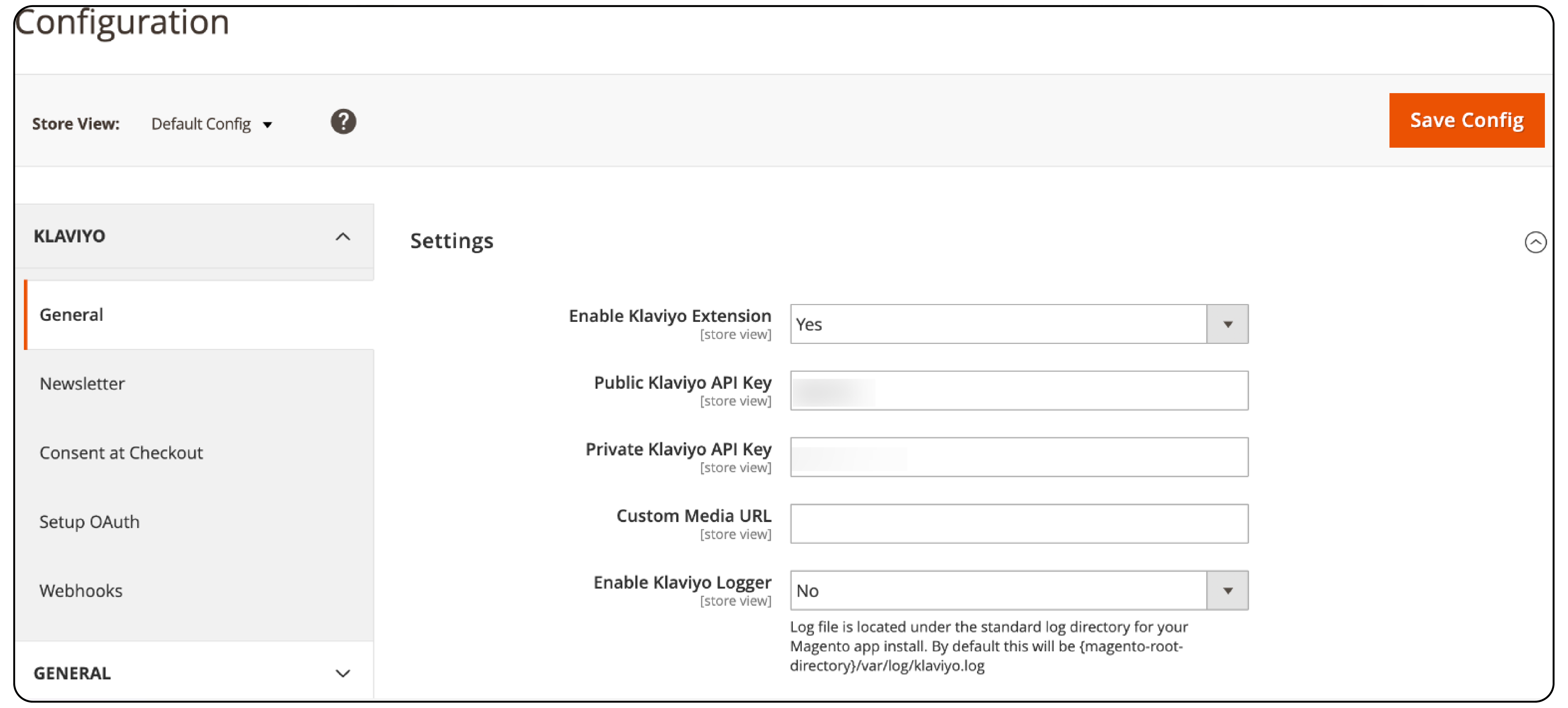 Configure Klaviyo Extension