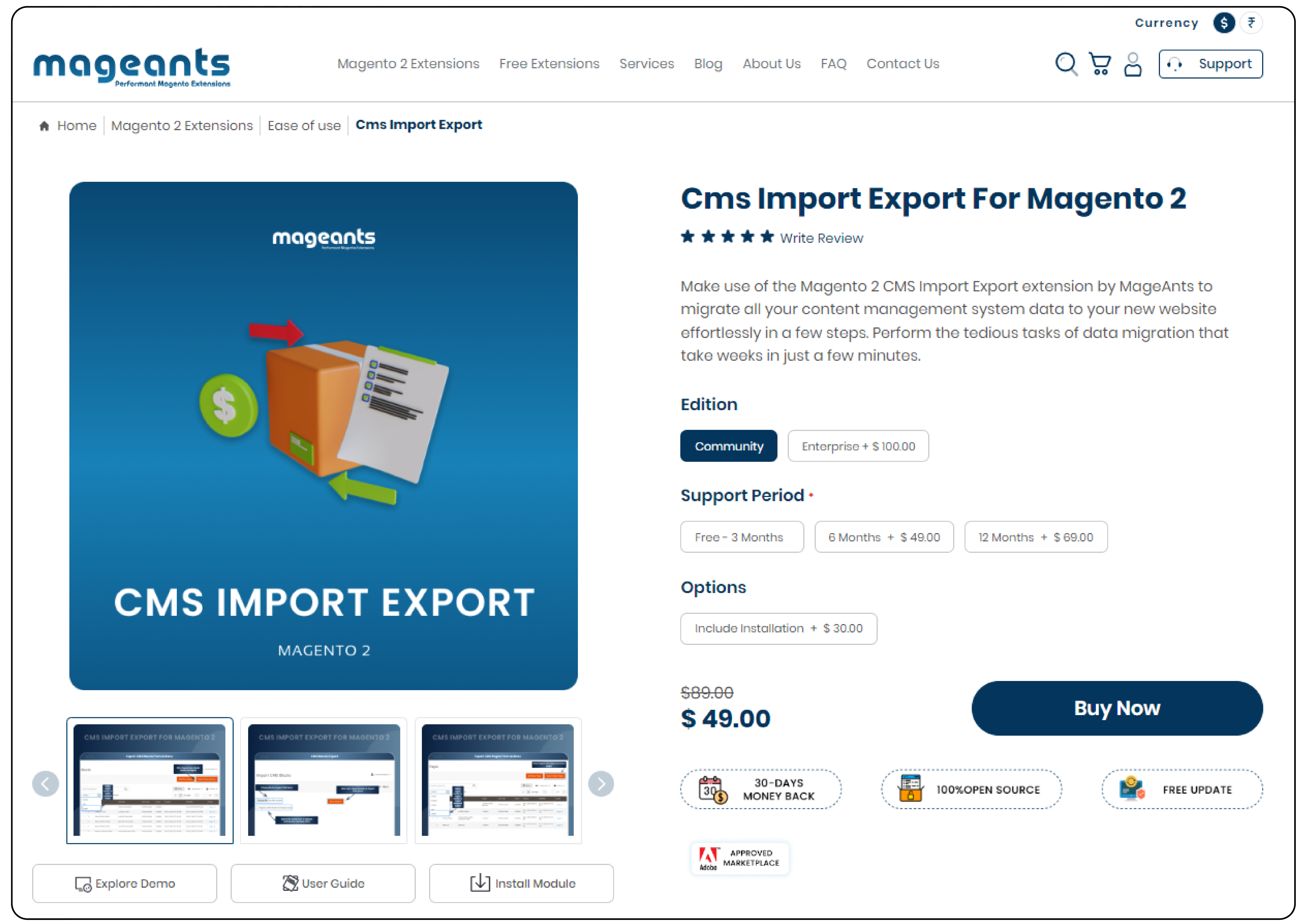 MageAnts Magento 2 CMS Migration Extension