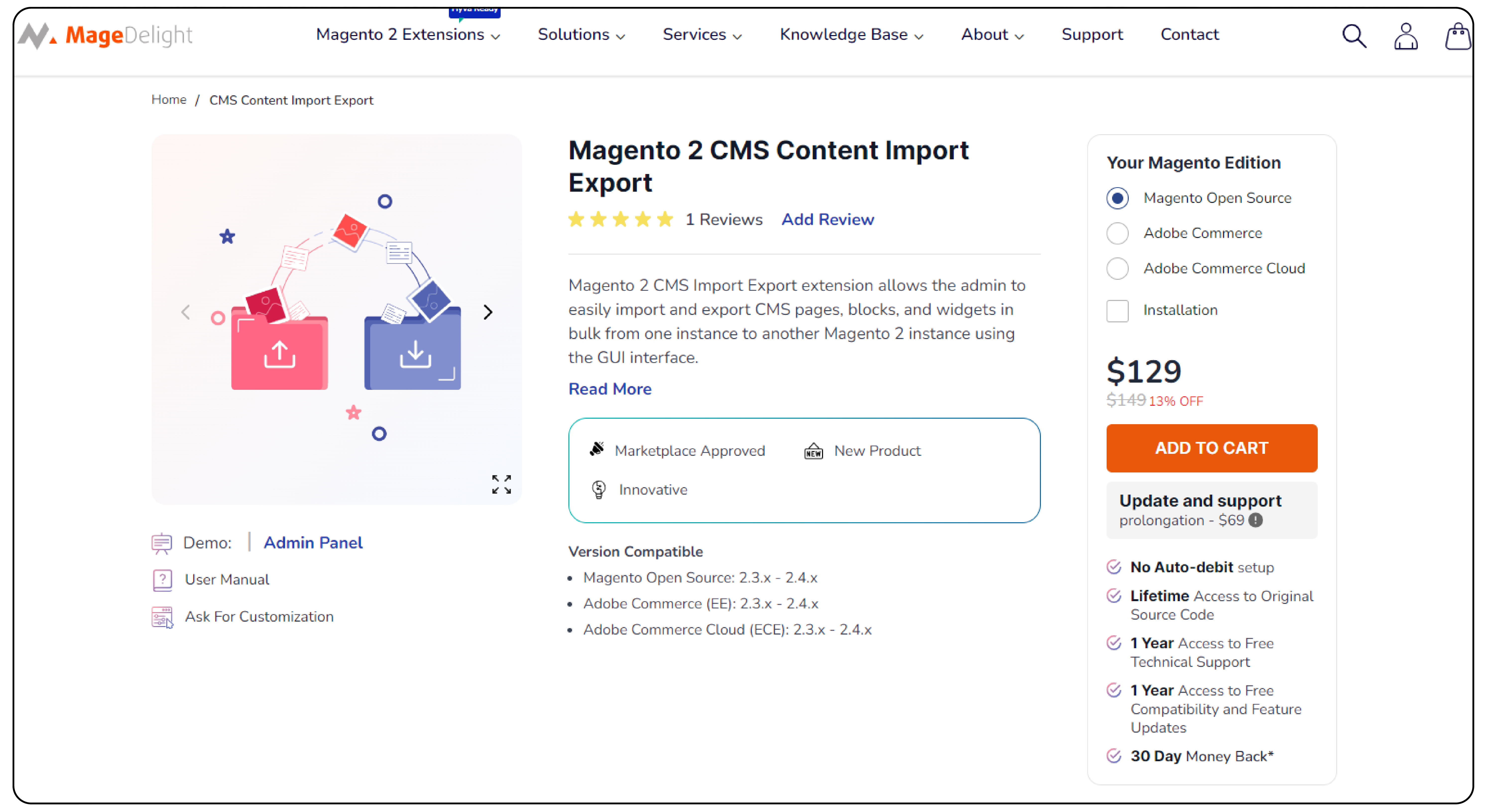 MageDelight Magento 2 CMS Migration Extension