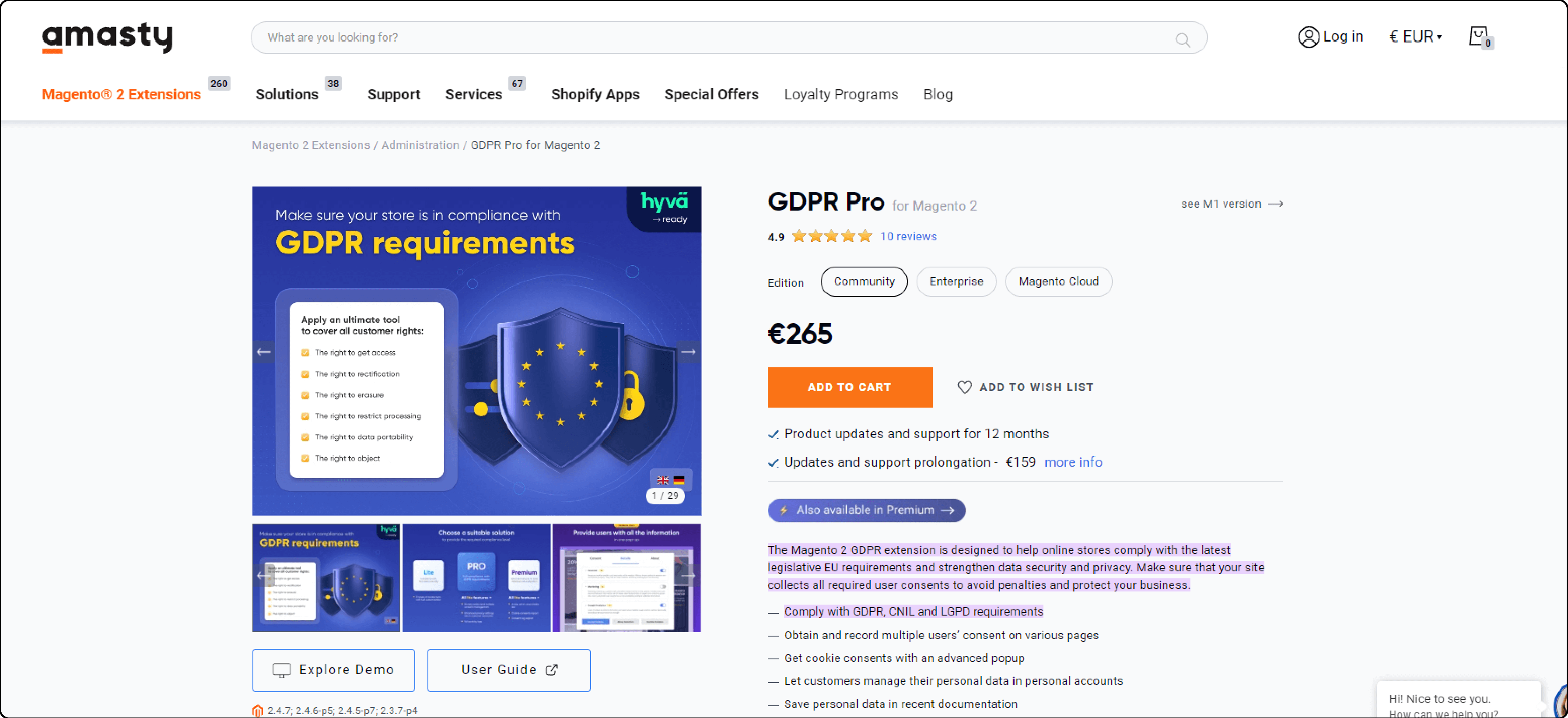 Amasty GDPR Extension Features for Magento 2 Cookie Policy