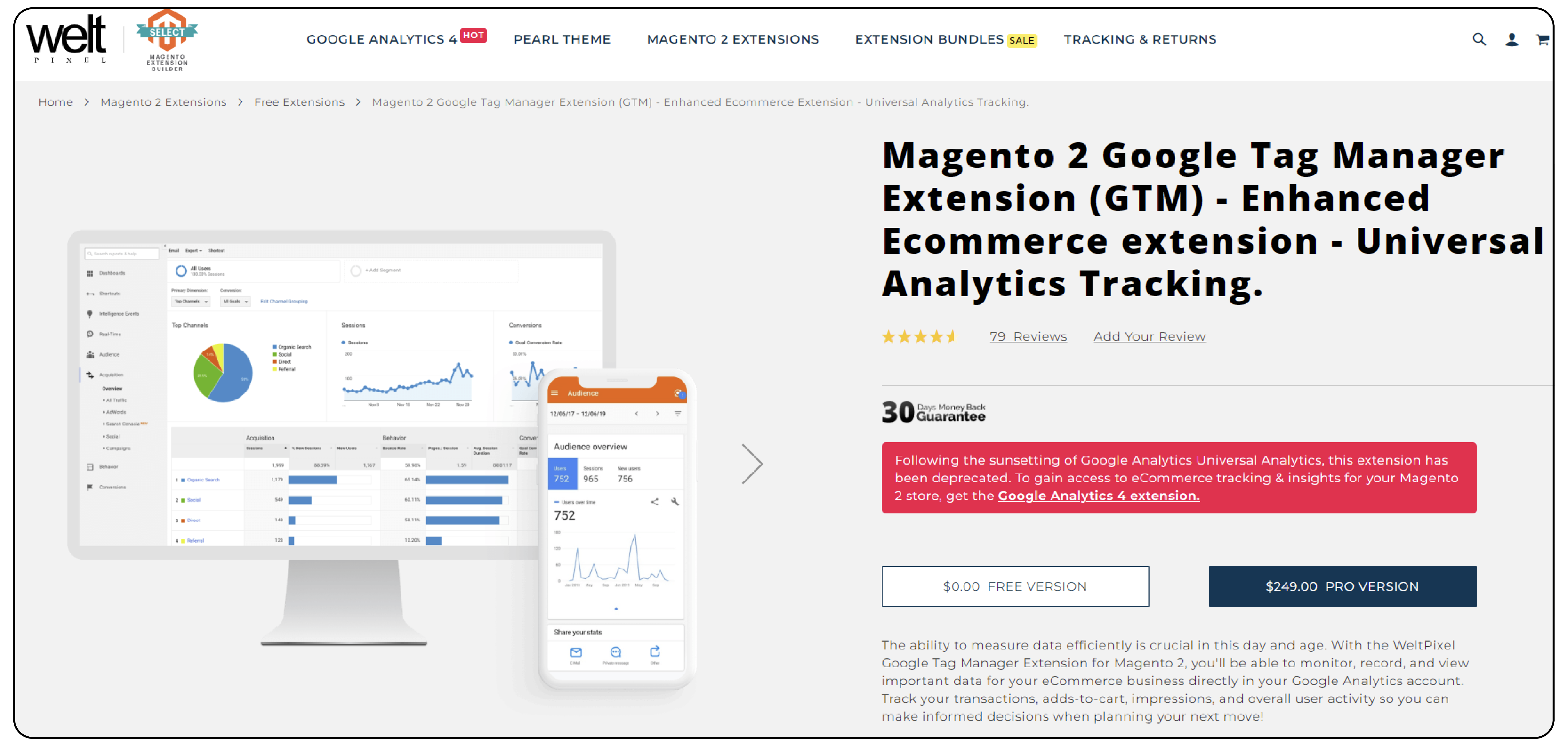 Magento 2 Google Analytics Enhanced Ecommerce Tag Manager Extension by WeltPixel