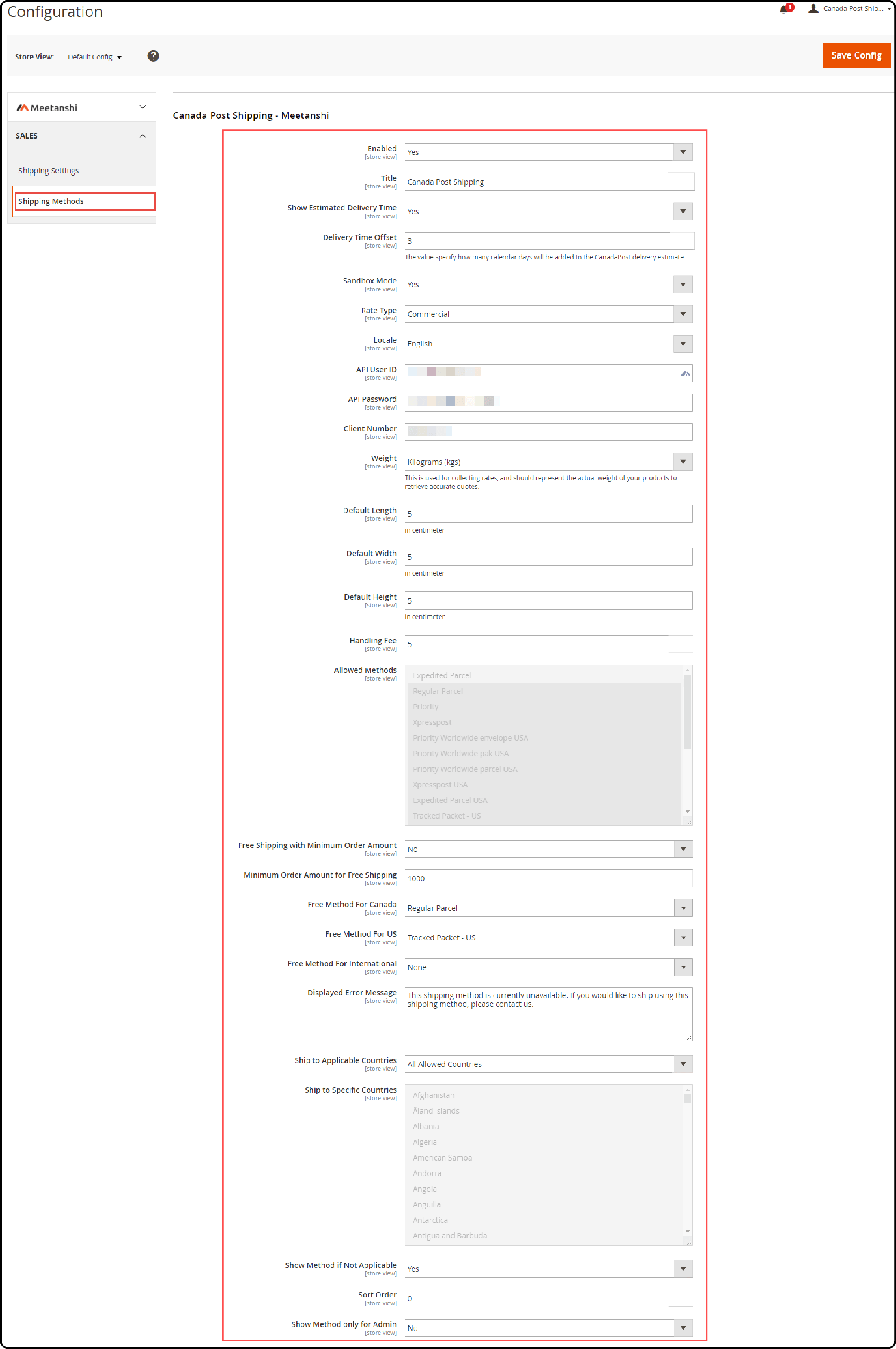 Configuring Magento 2 Canada Post Shipping extension 