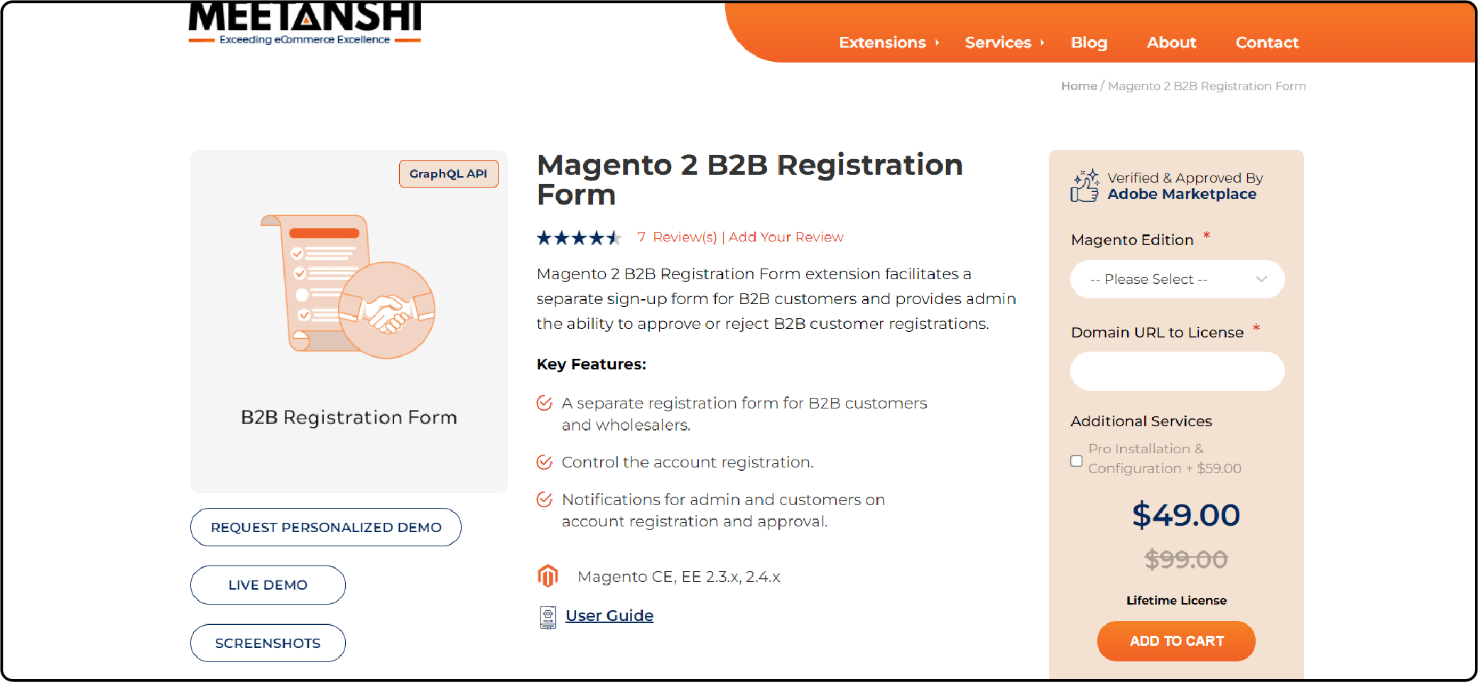 Meetanshi Magento 2 B2B Extensions