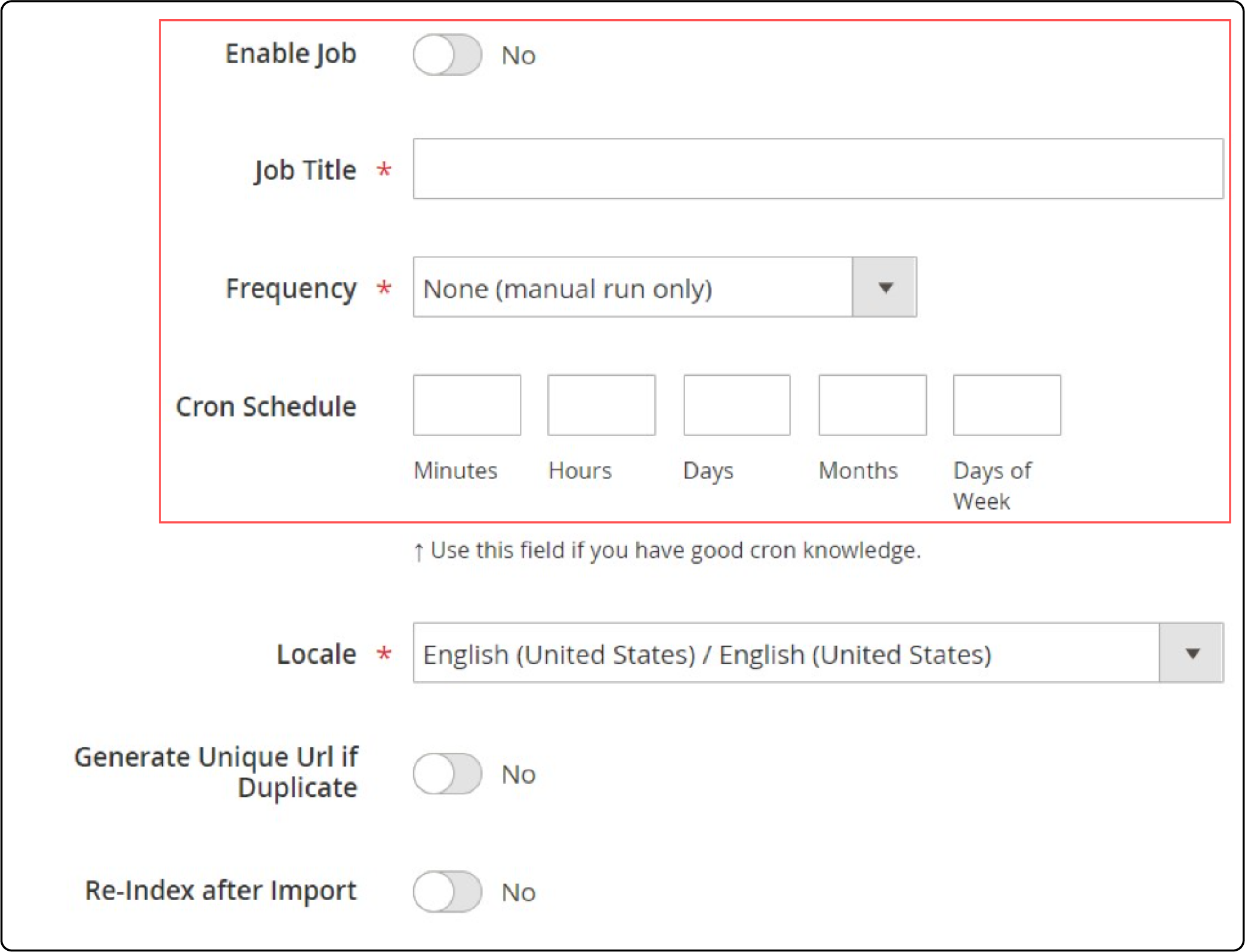 General settings configuration for migrating via API connection from osCommerce to Magento