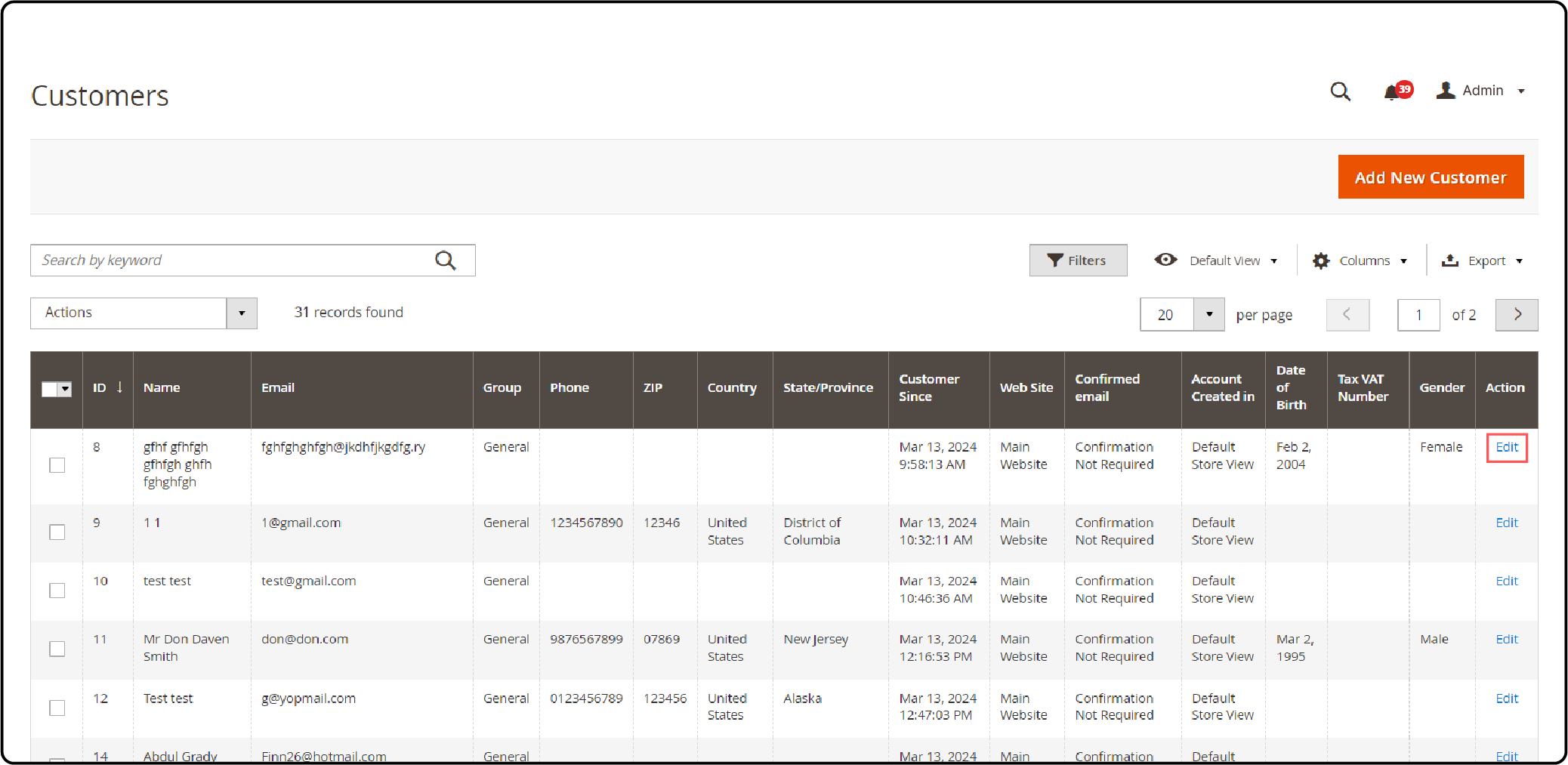 Steps to Delete a Customer Account in Magento 2- Locate the specific customer account that you want to delete