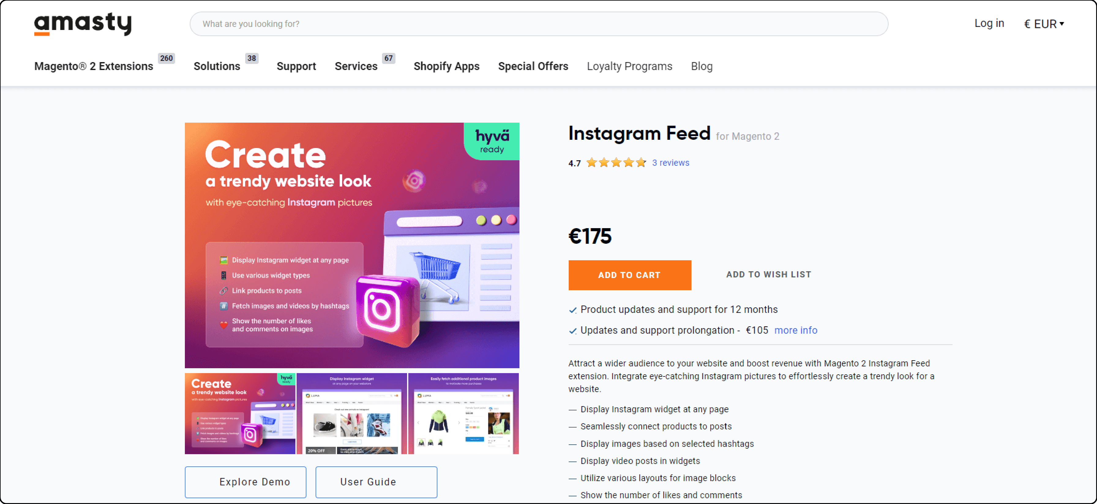 Amasty Instagram Feed Extension