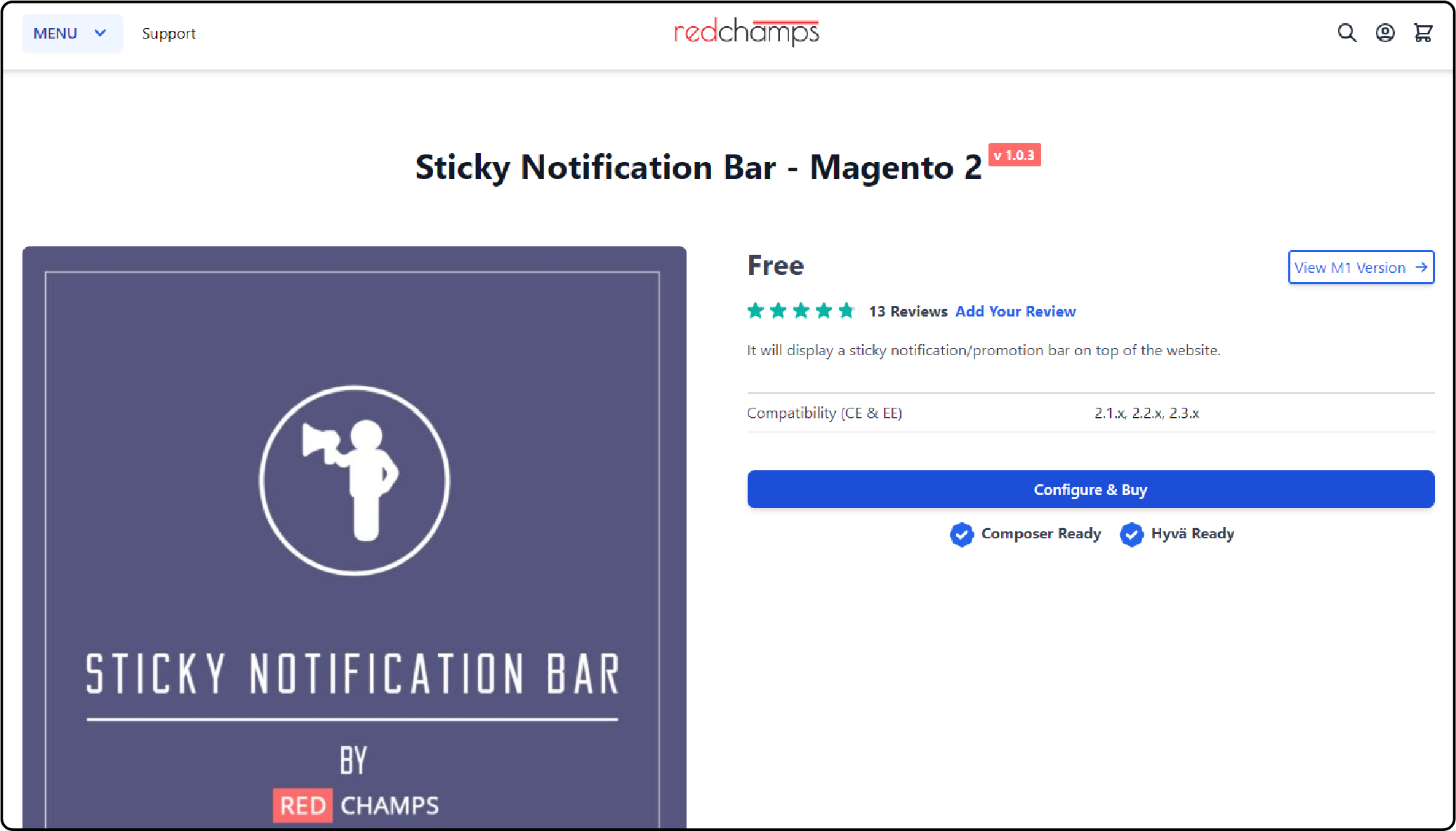 Top 5 Providers of Magento 2 Notification Bar-Redchamps