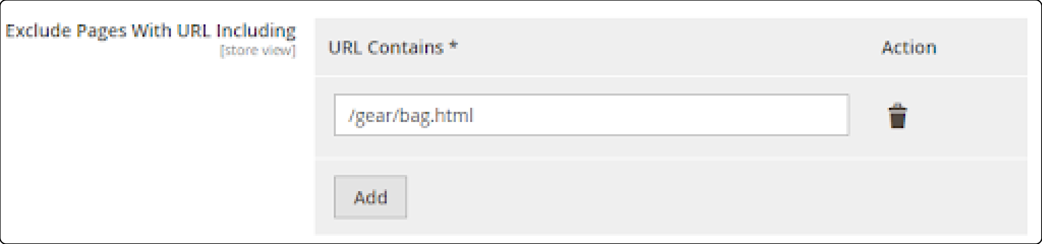 Configuring the Extension to Exclude Pages with URL Including in Magento 2