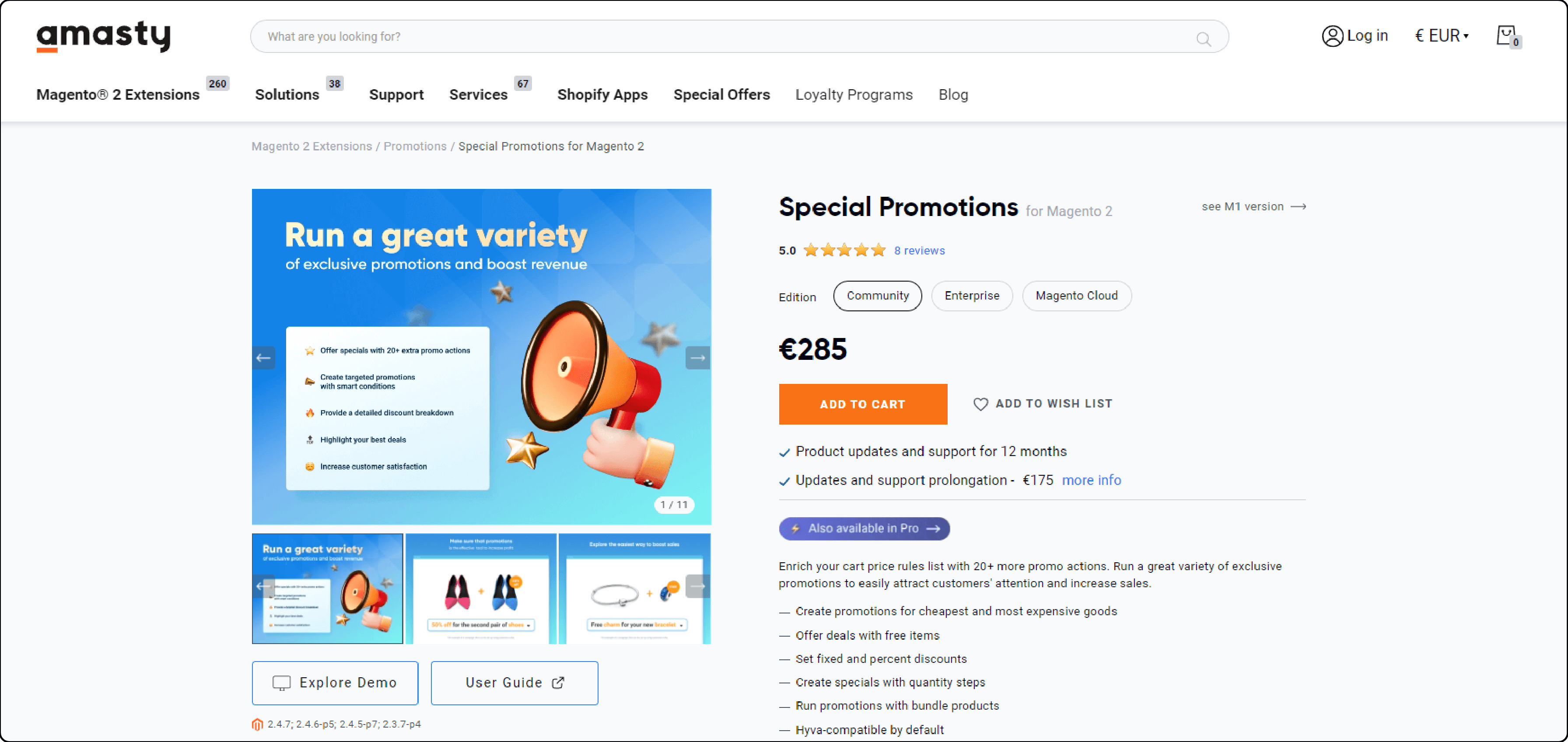 Special Promotions Magento Extension: Amasty