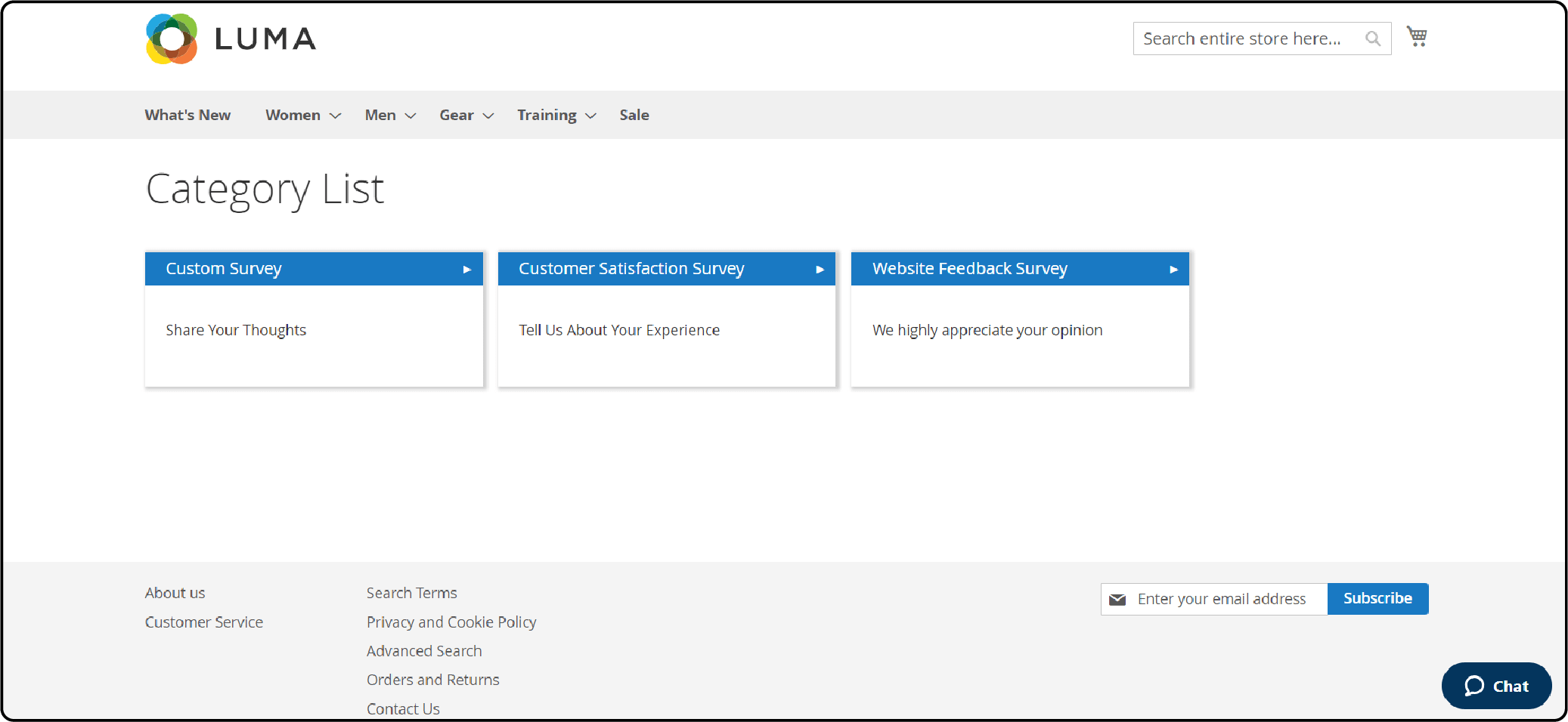 Fronend Display of Magento 2 Survey