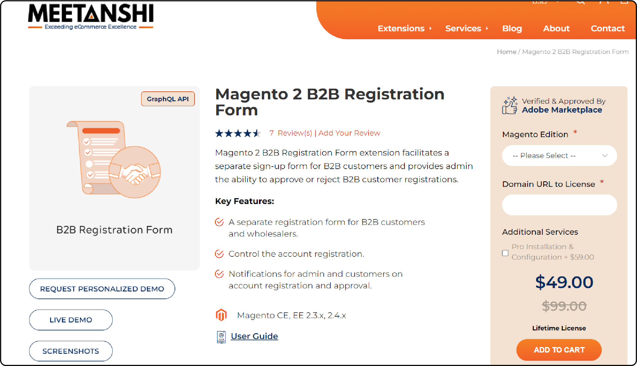 Top Providers of Magento 2 B2B Registration Form-Meetanshi