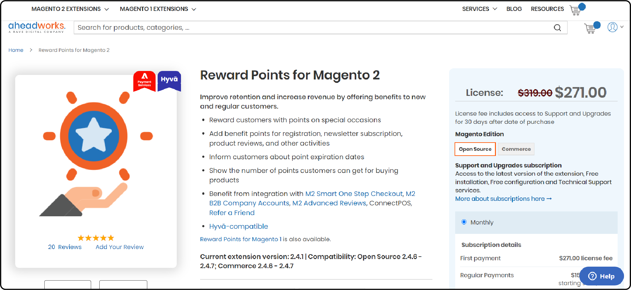 Aheadworks Magento Reward Point Extension