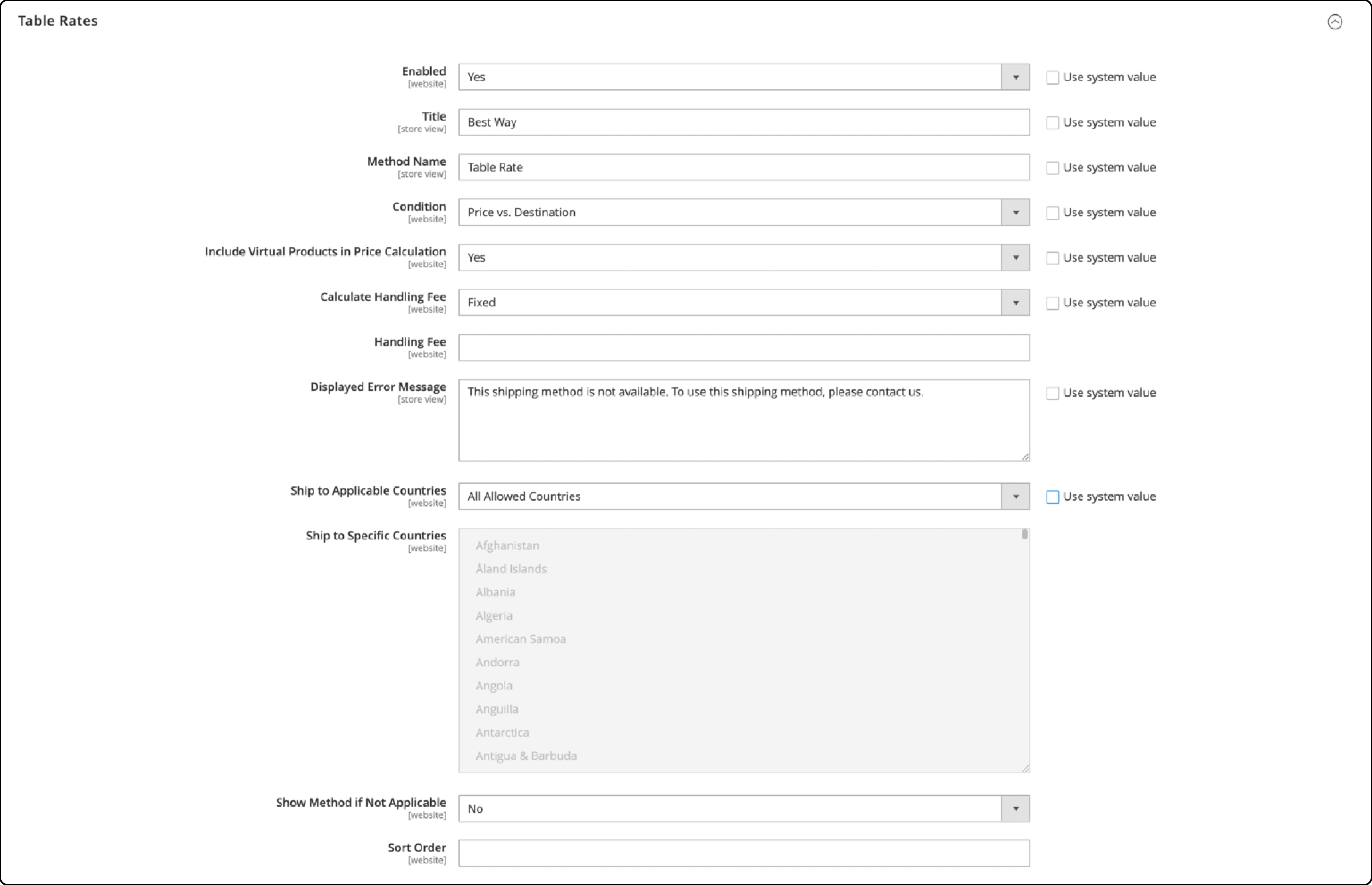 Setting up payment and shipping methods in Magento Sklepy