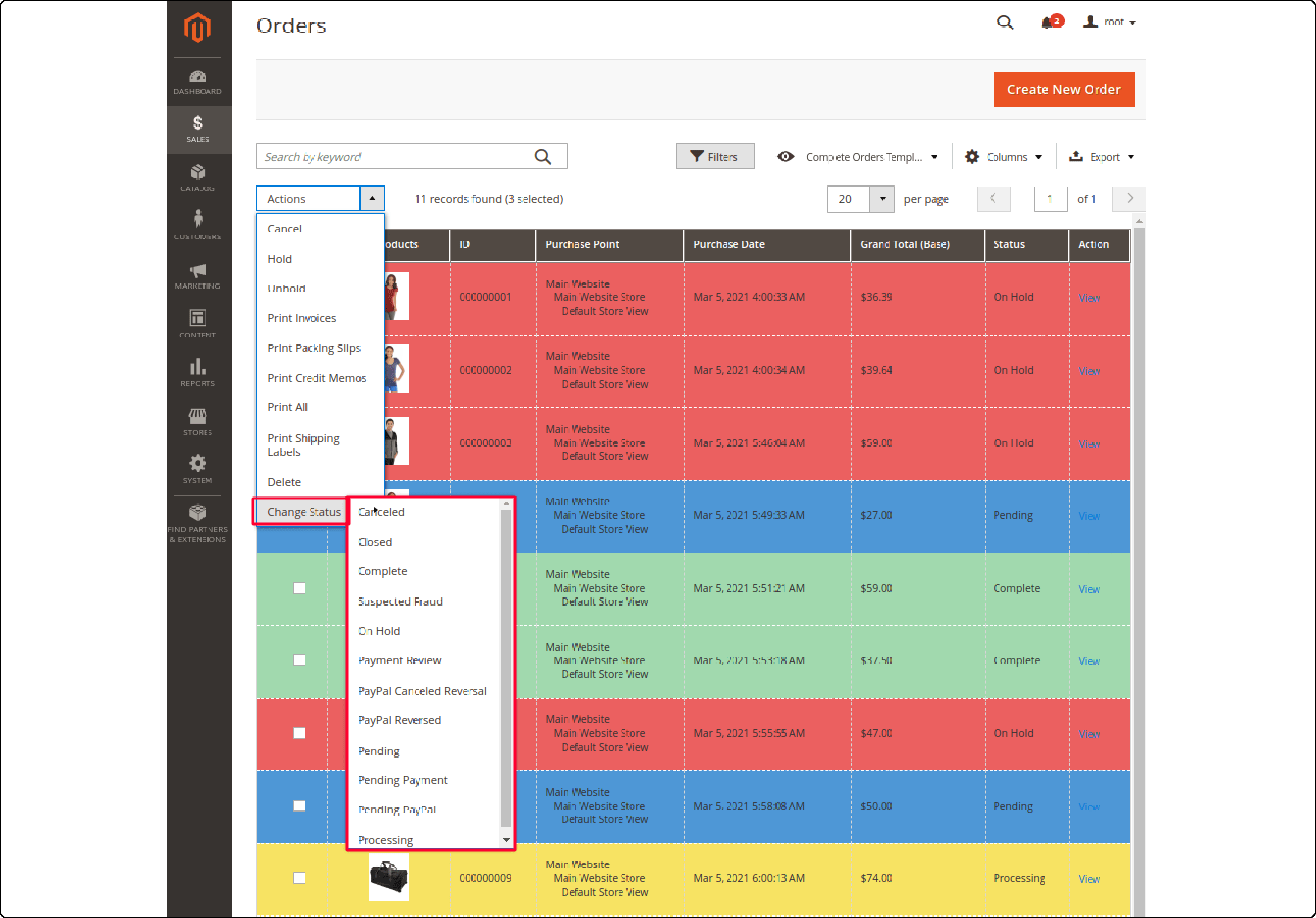 Configure Change Order Status in Magento 2