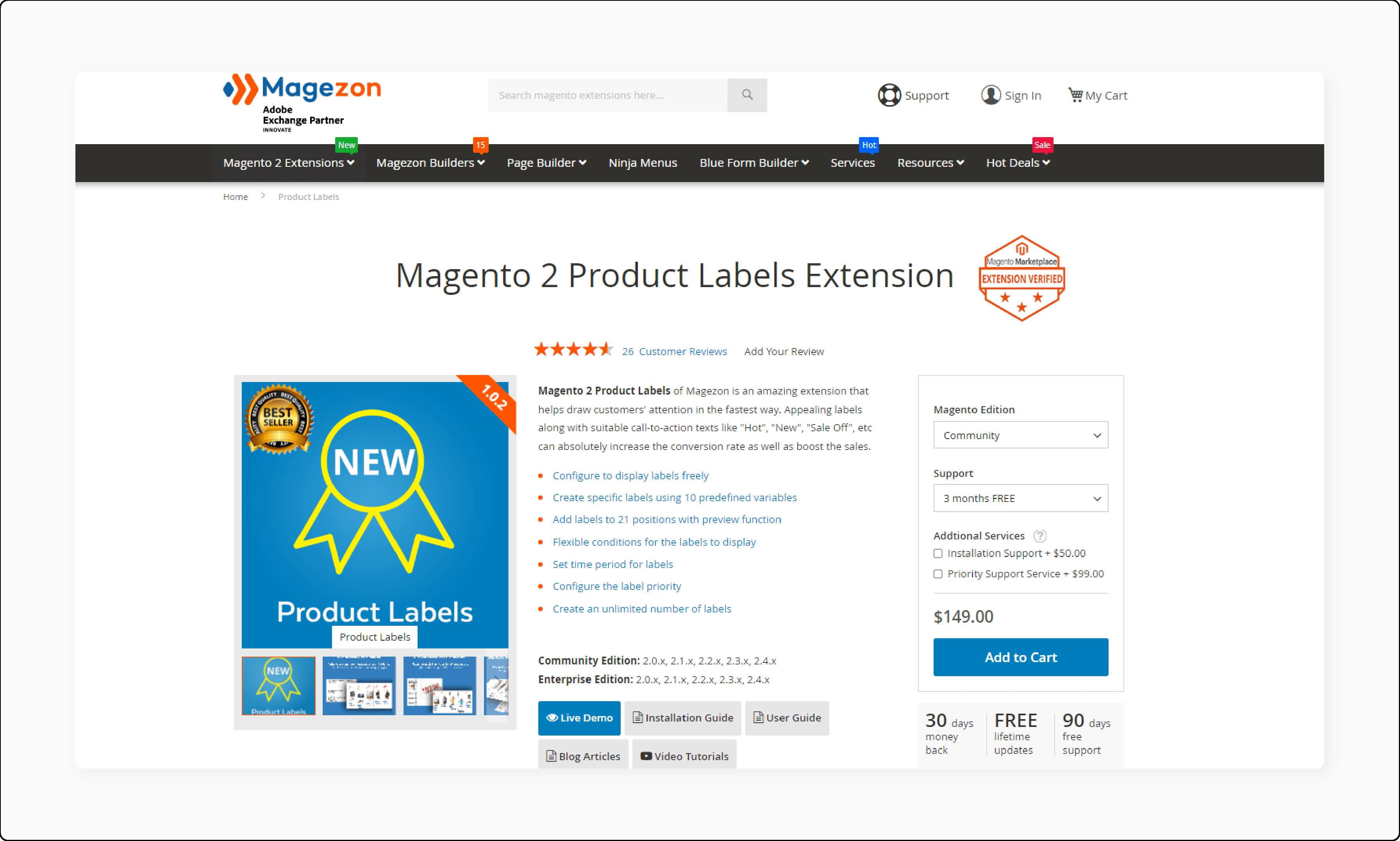 Magento 2 Product Labels Extension - Magezon