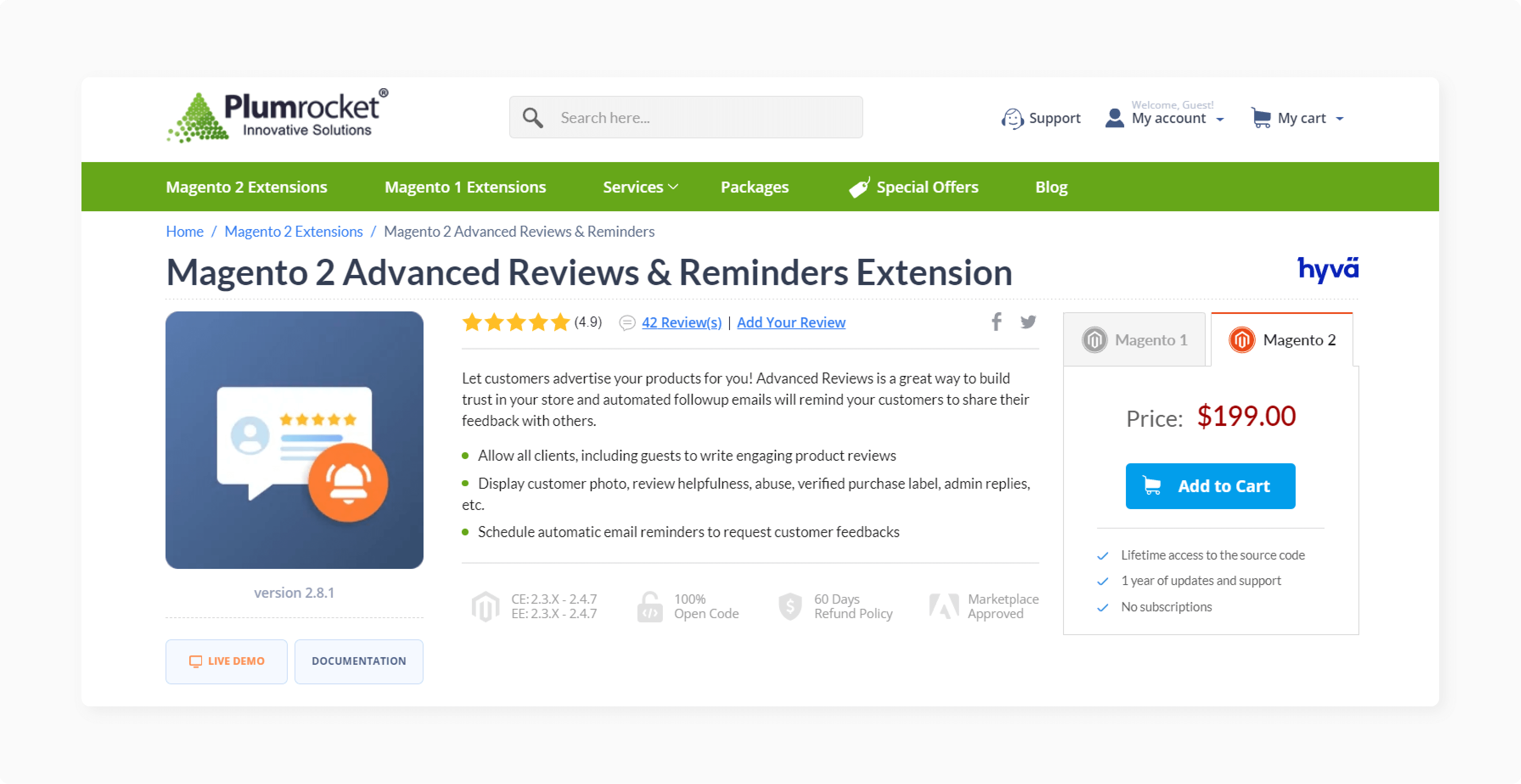 Plumrocket Magento 2 Review Reminder