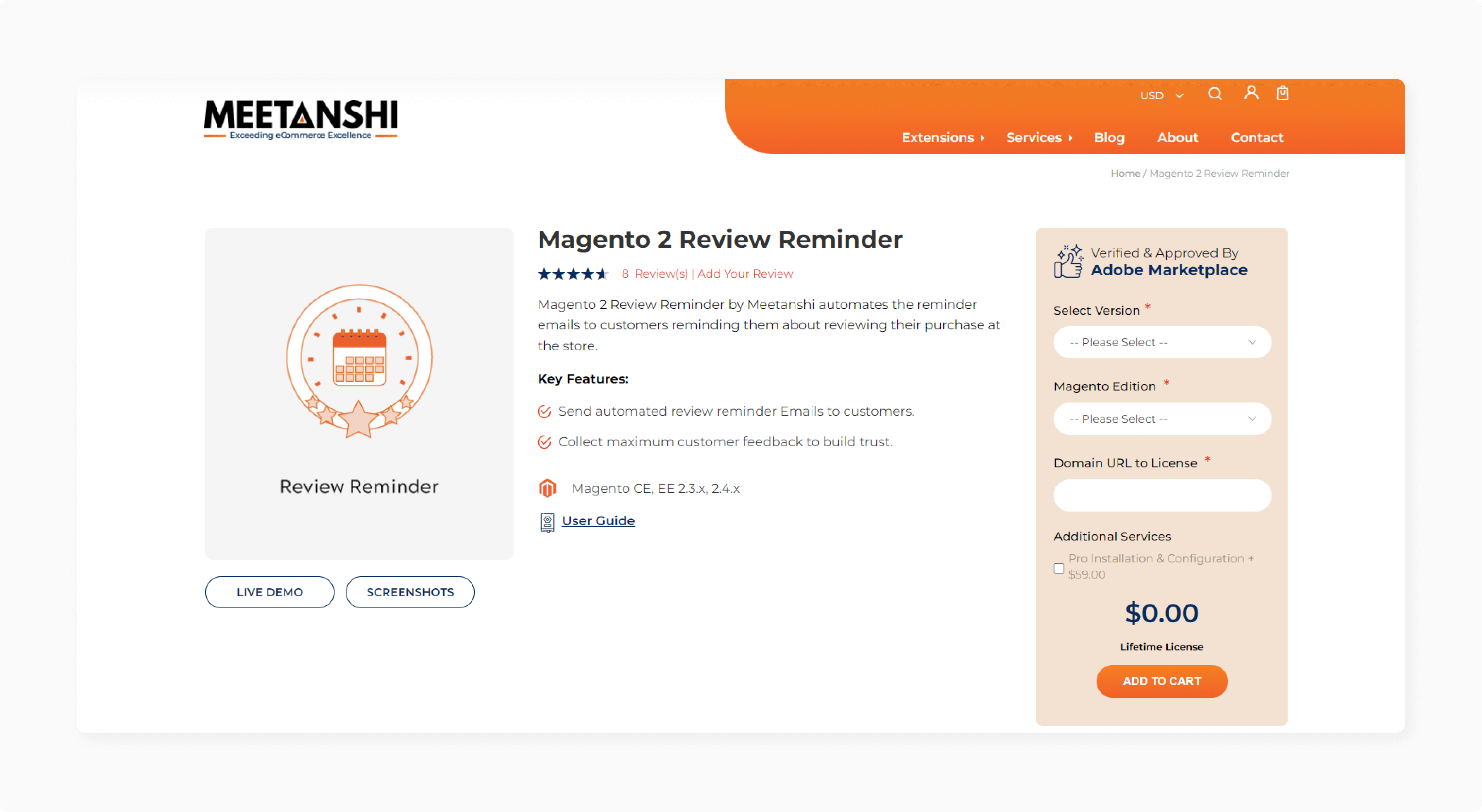 Meetanshi Magento 2 Review Reminder