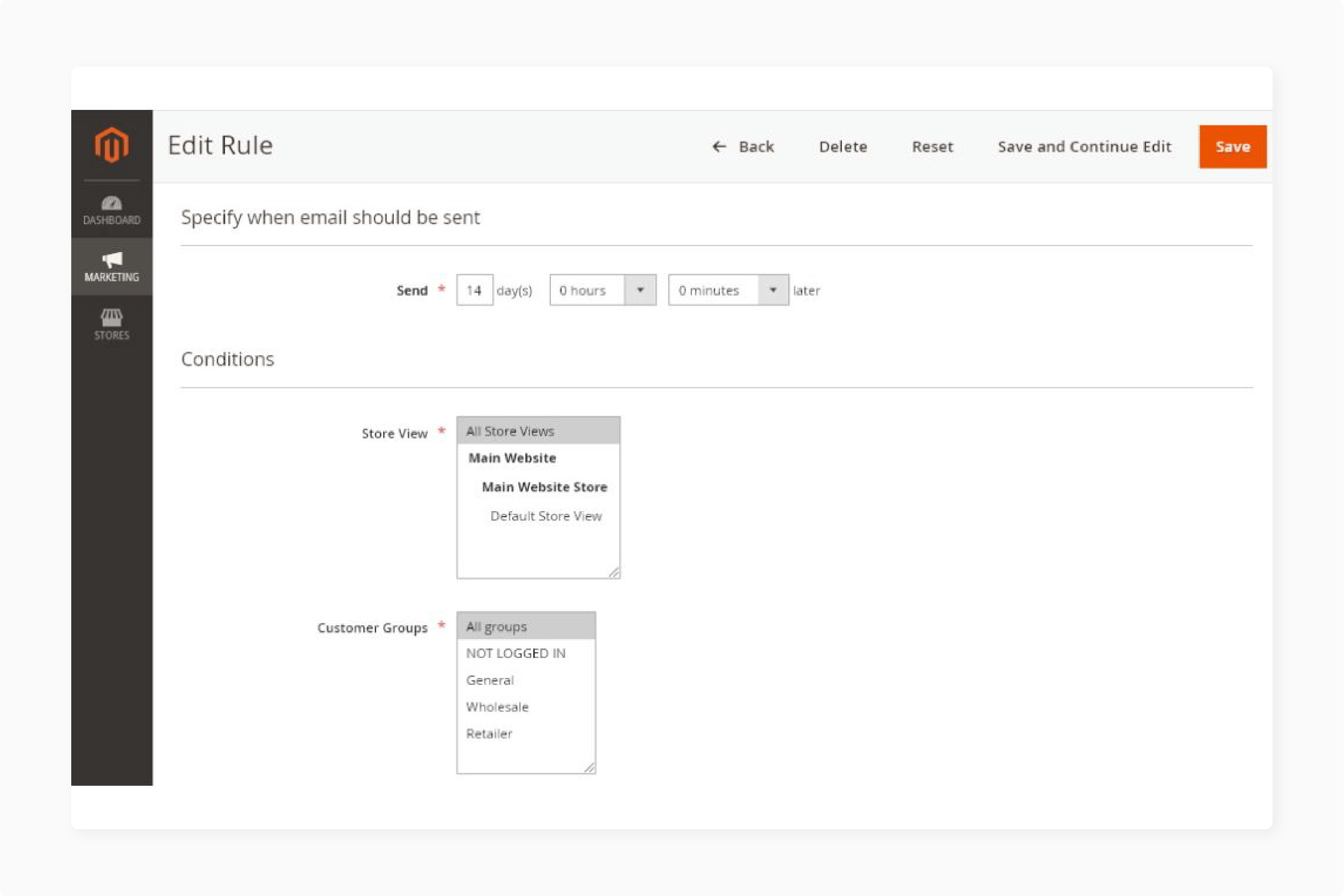 Setting Conditions in Magento 2 Review Reminder