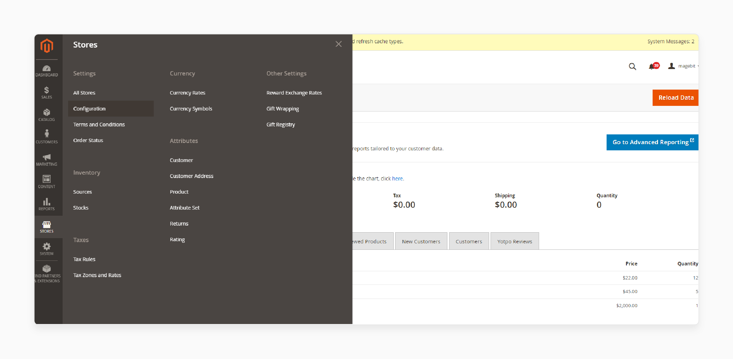 Configuration of Magento 2 US Tax