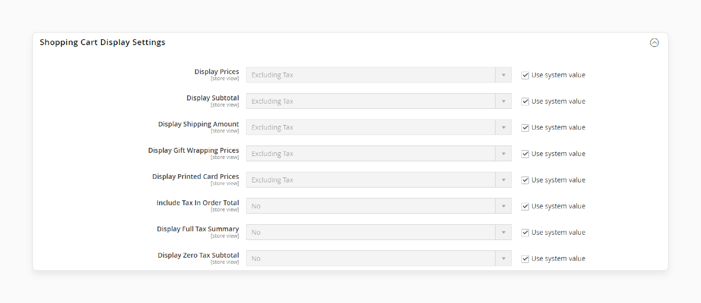 Shopping Cart Display Setting for Magento 2 US Tax