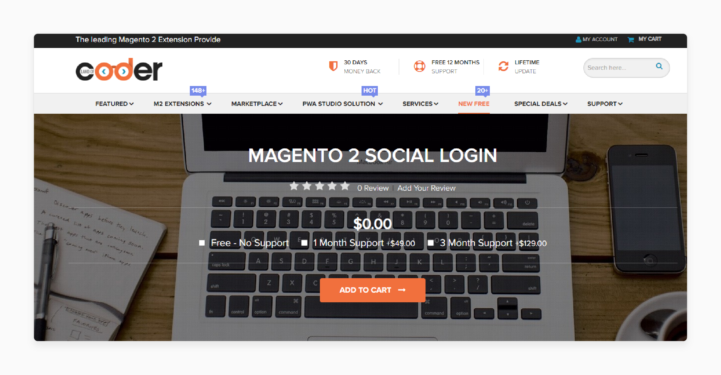 Landofcoder Magento 2 Social Login Extension