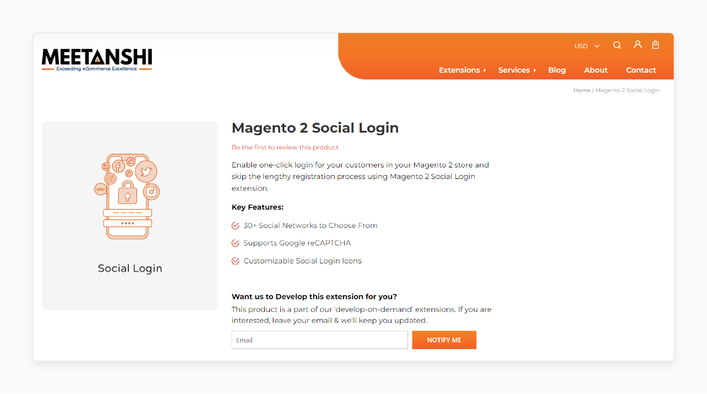 Meetanshi Magento 2 Social Login Extension