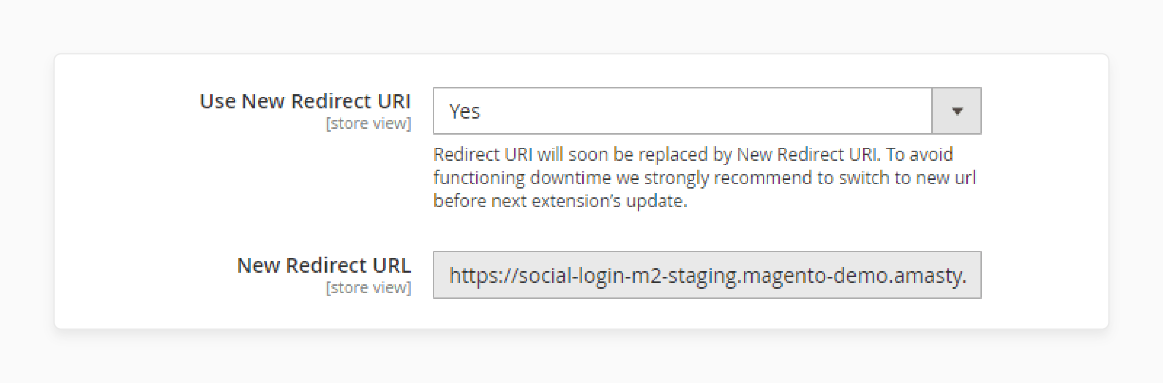 Setting Redire URI in Magento 2 Social Login Extension