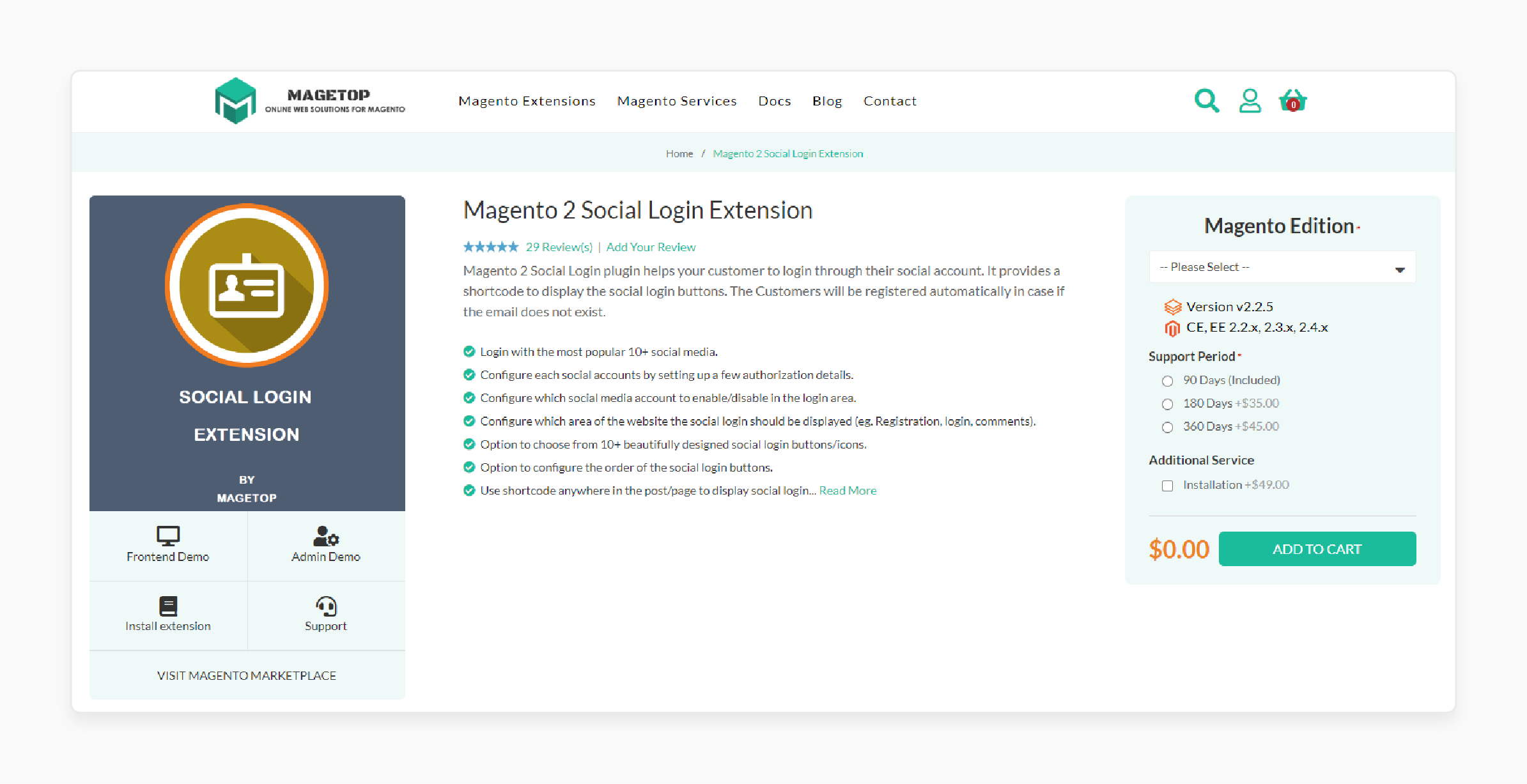 Magetop Magento 2 Social Login Extension