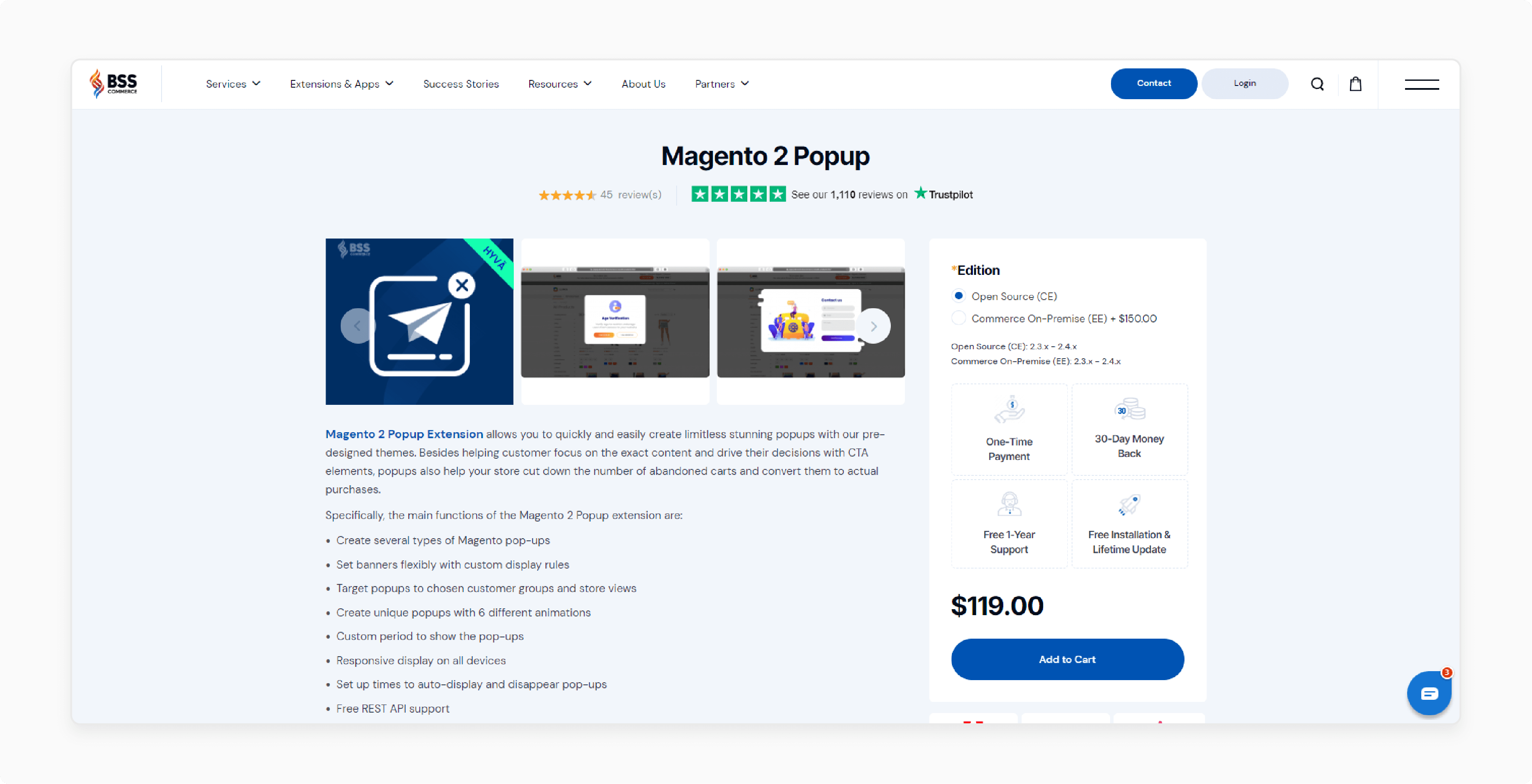 BSS Commerce Magento 2 Popup