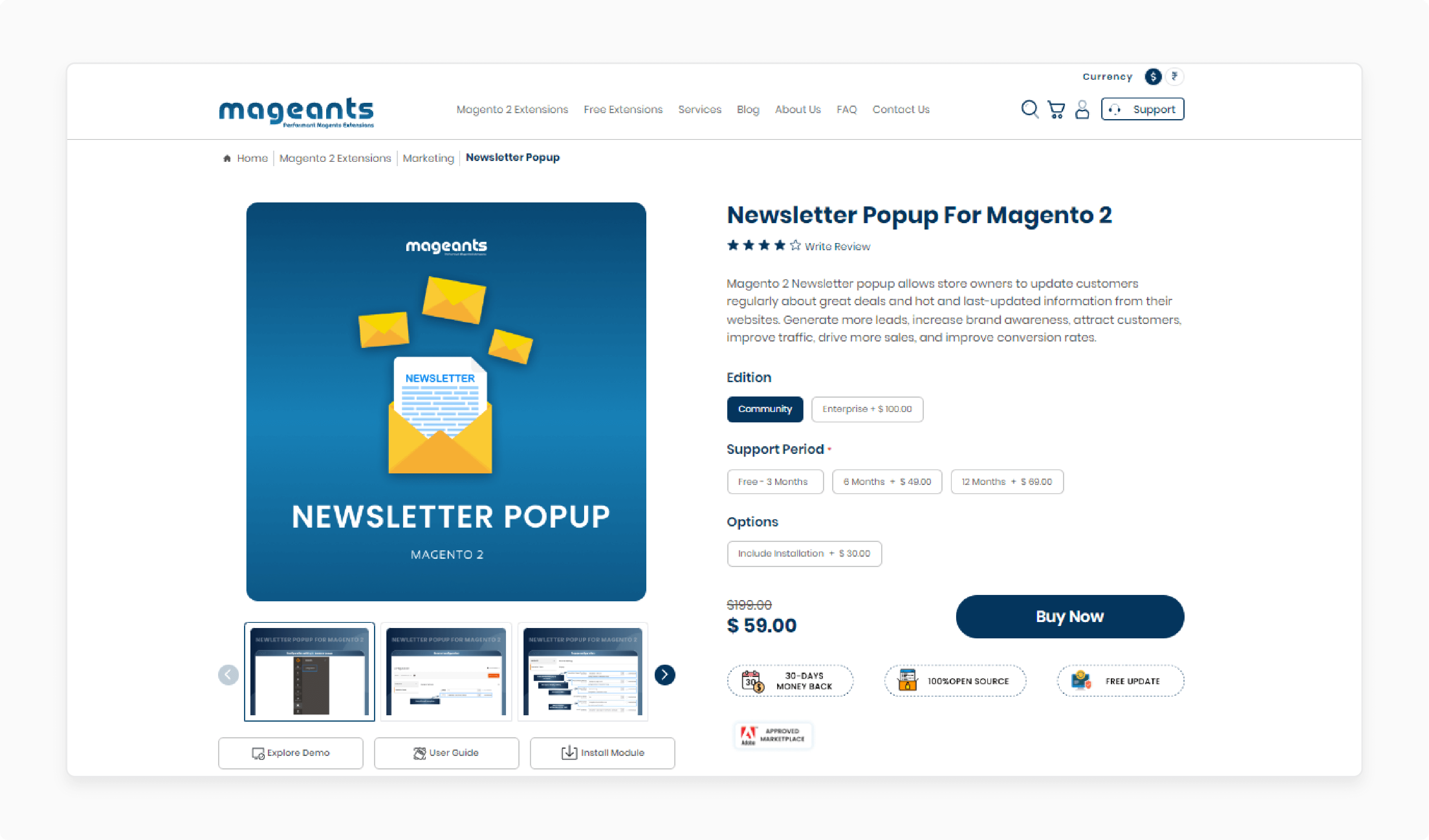 MageAnts Magento 2 Popup