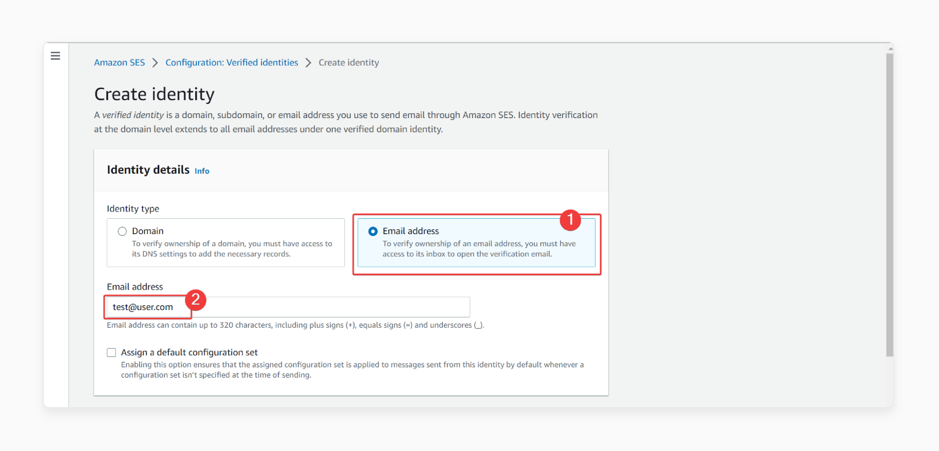 Selecting Email Address for AWS SES