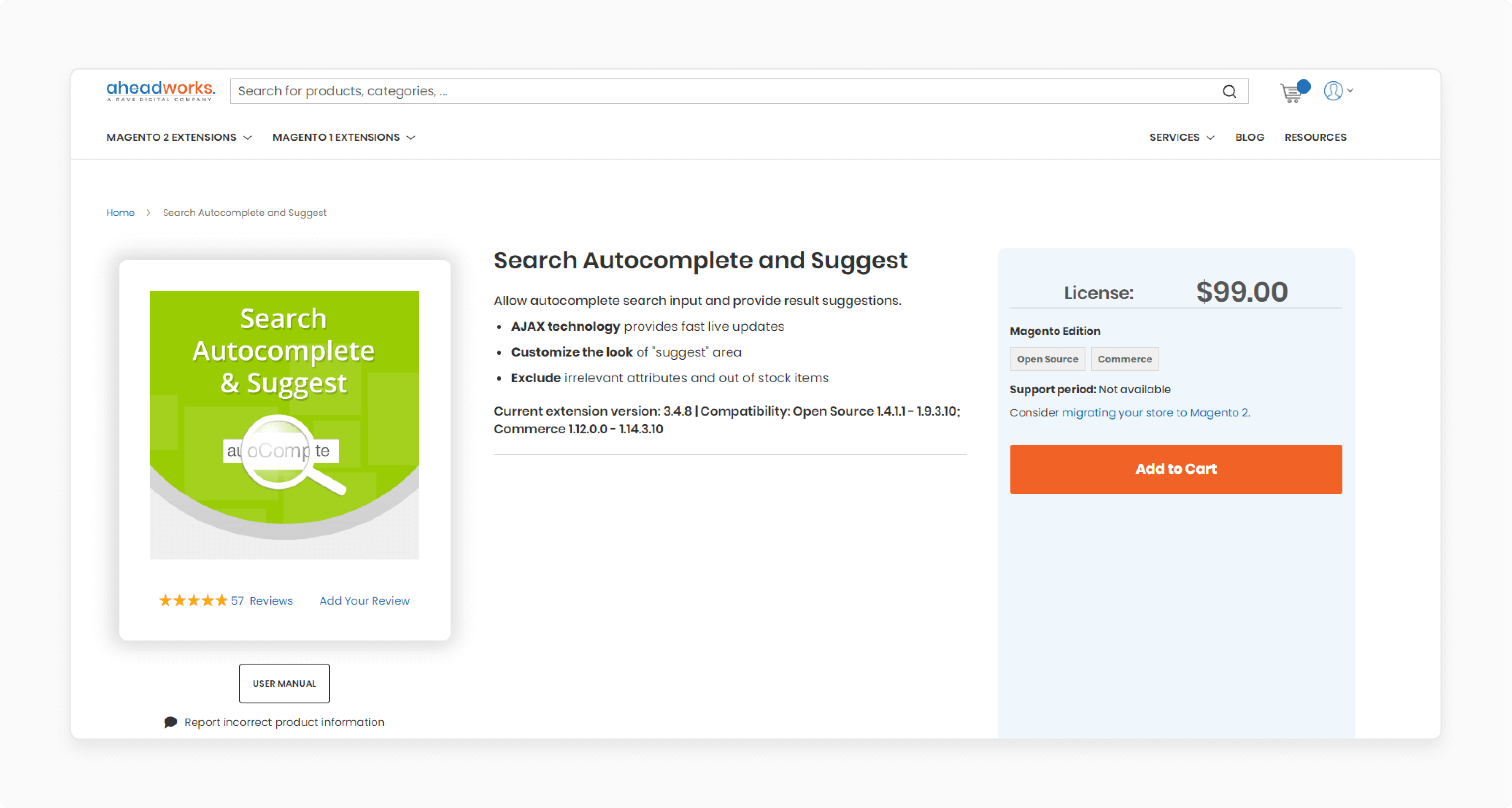 Magento Suggest, Search, and Autocomplete Extension - Aheadworks