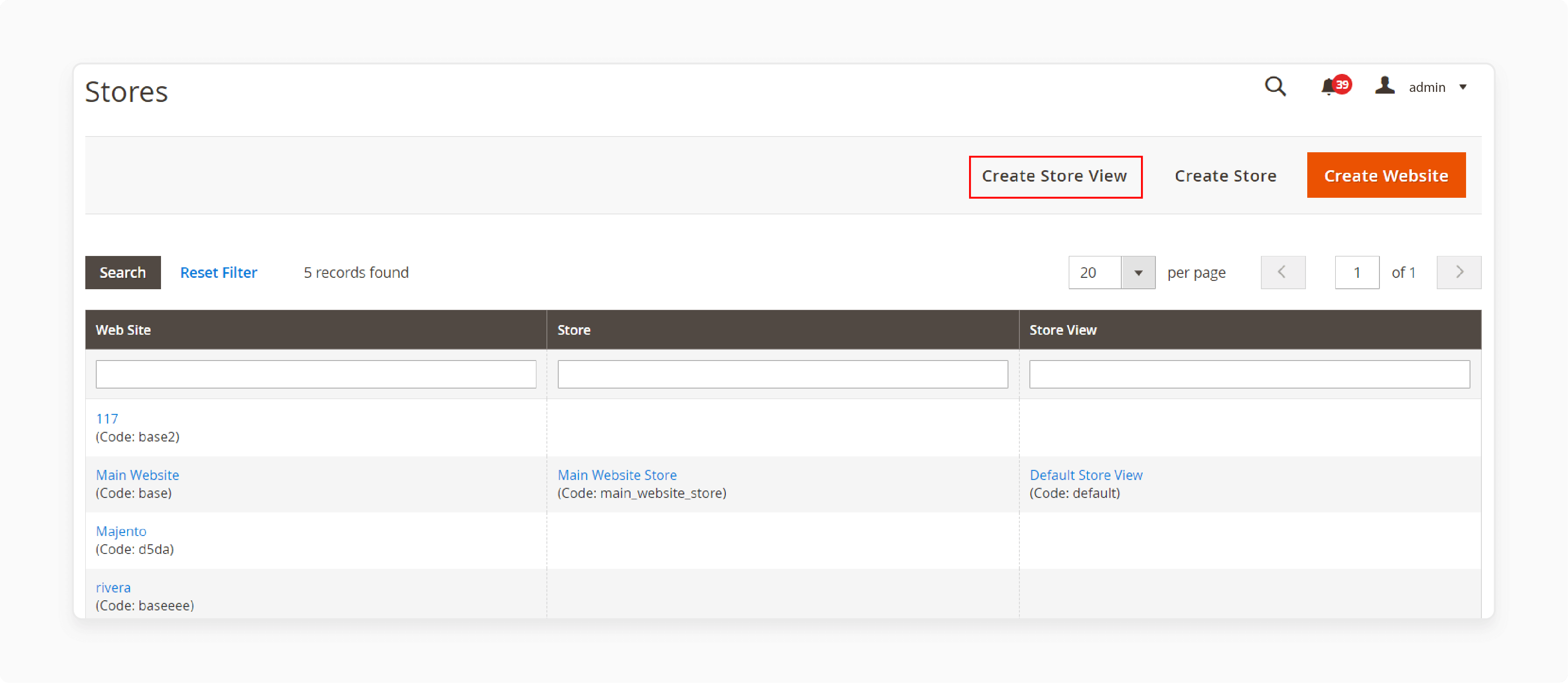 Creating Store View in Magento 2 Website Switcher