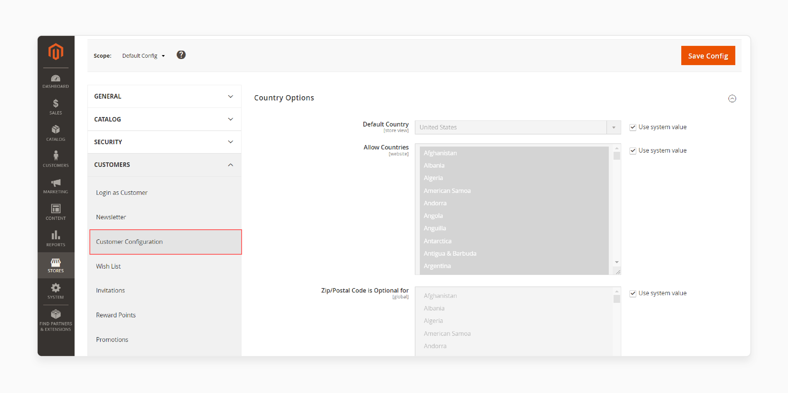 Locate Customer Configuration