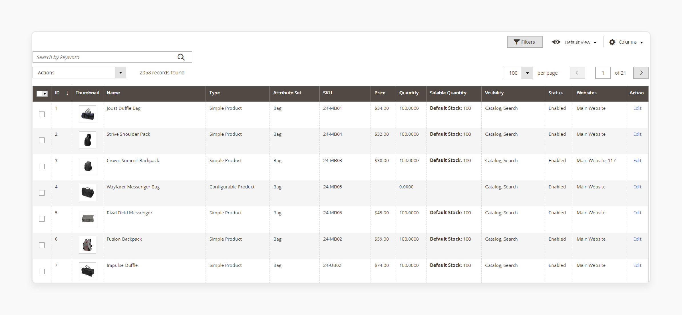 Product Catalog Setup