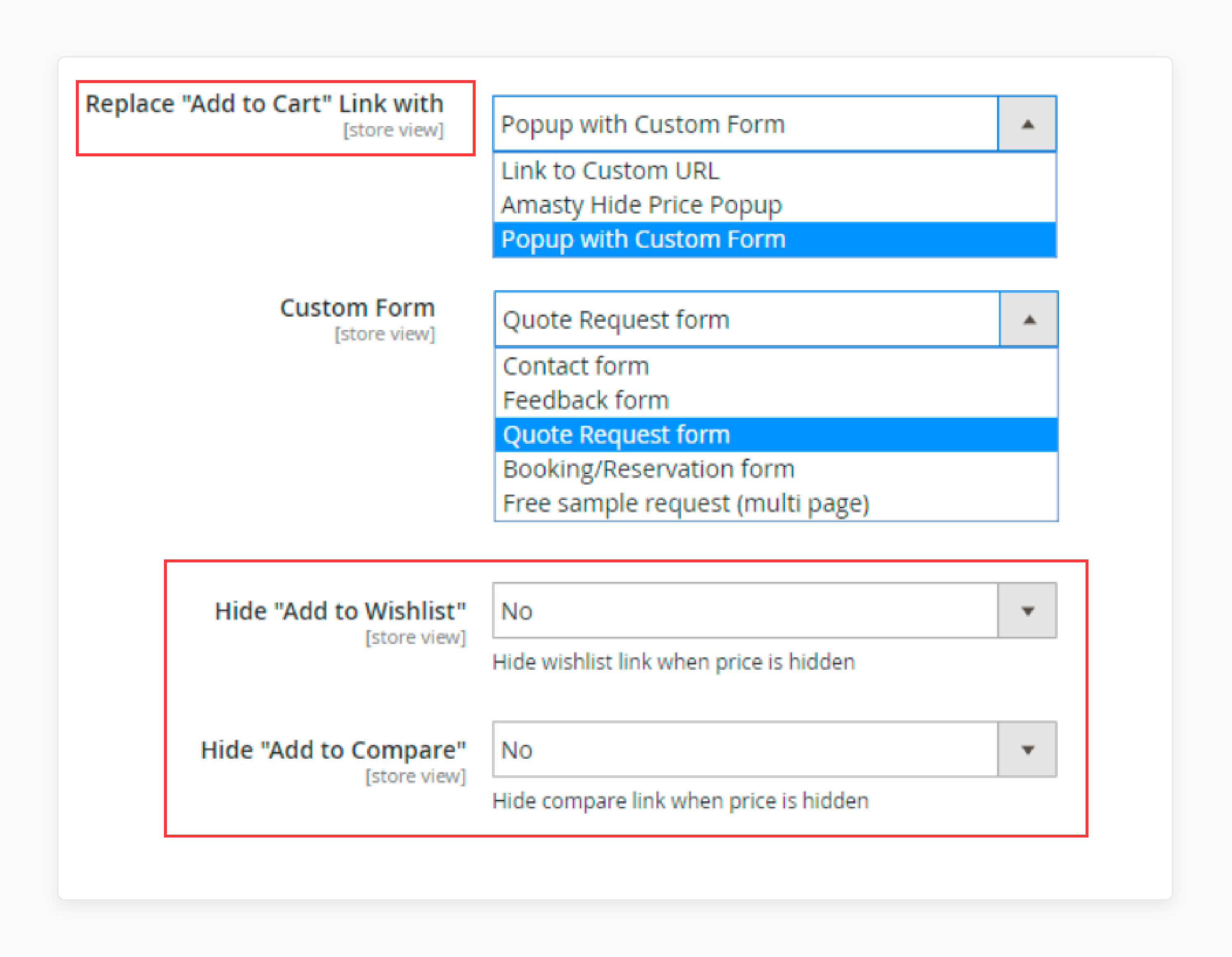 Providing title and link on Magento 2 hide price extension