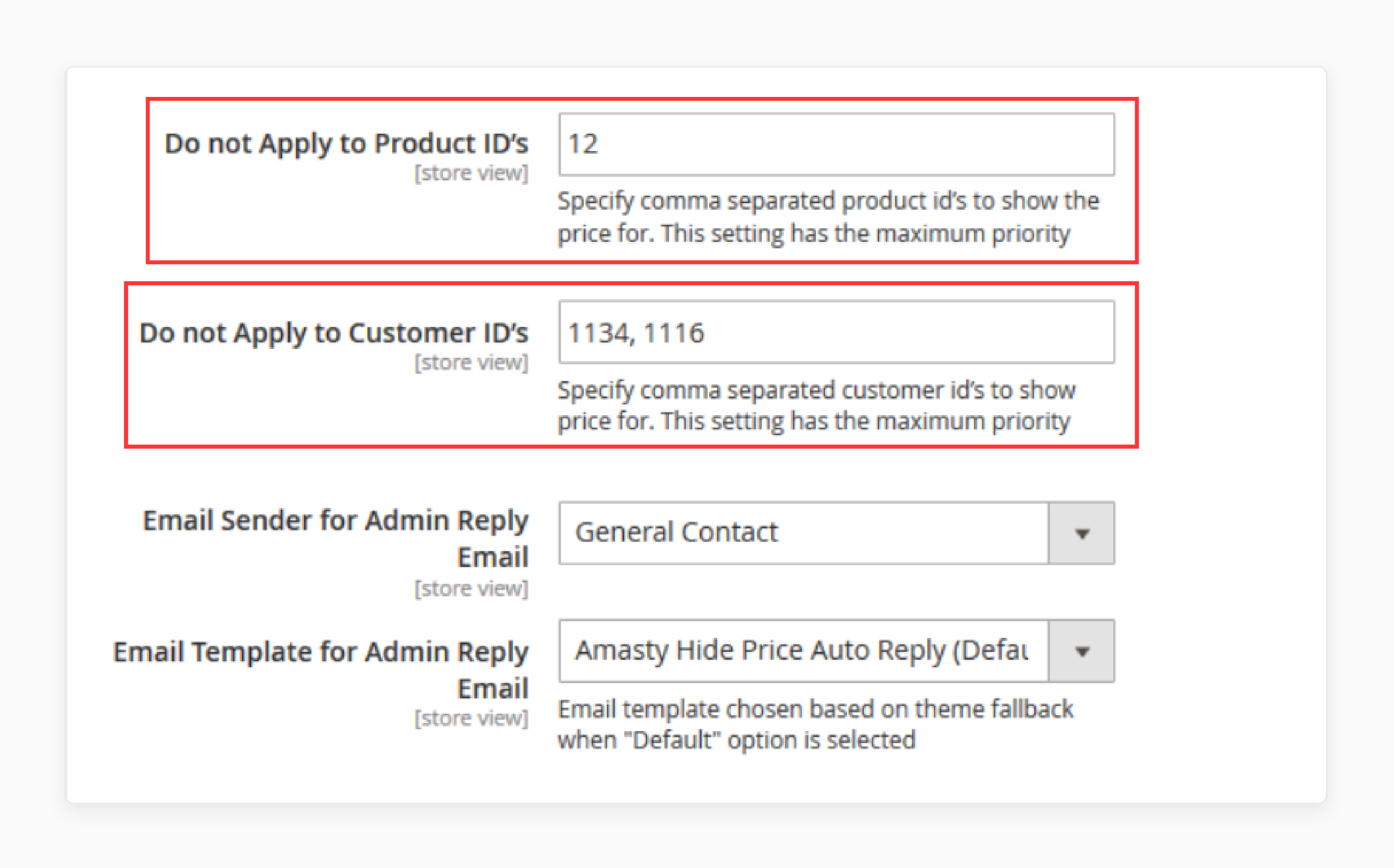 Hiding customer ID using Magento 2 hide price extension