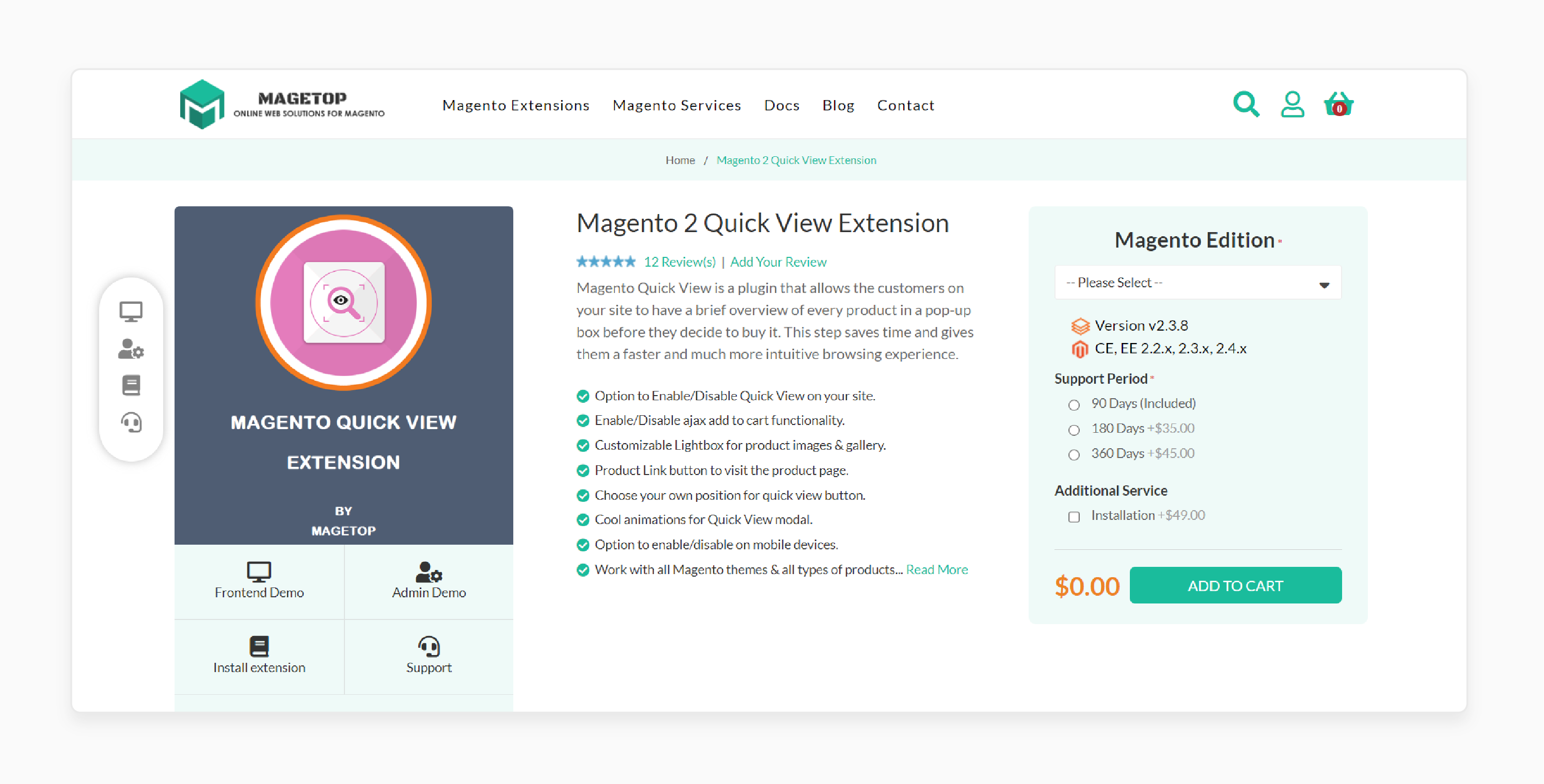 Magento 2 Quick View Extension - Magetop