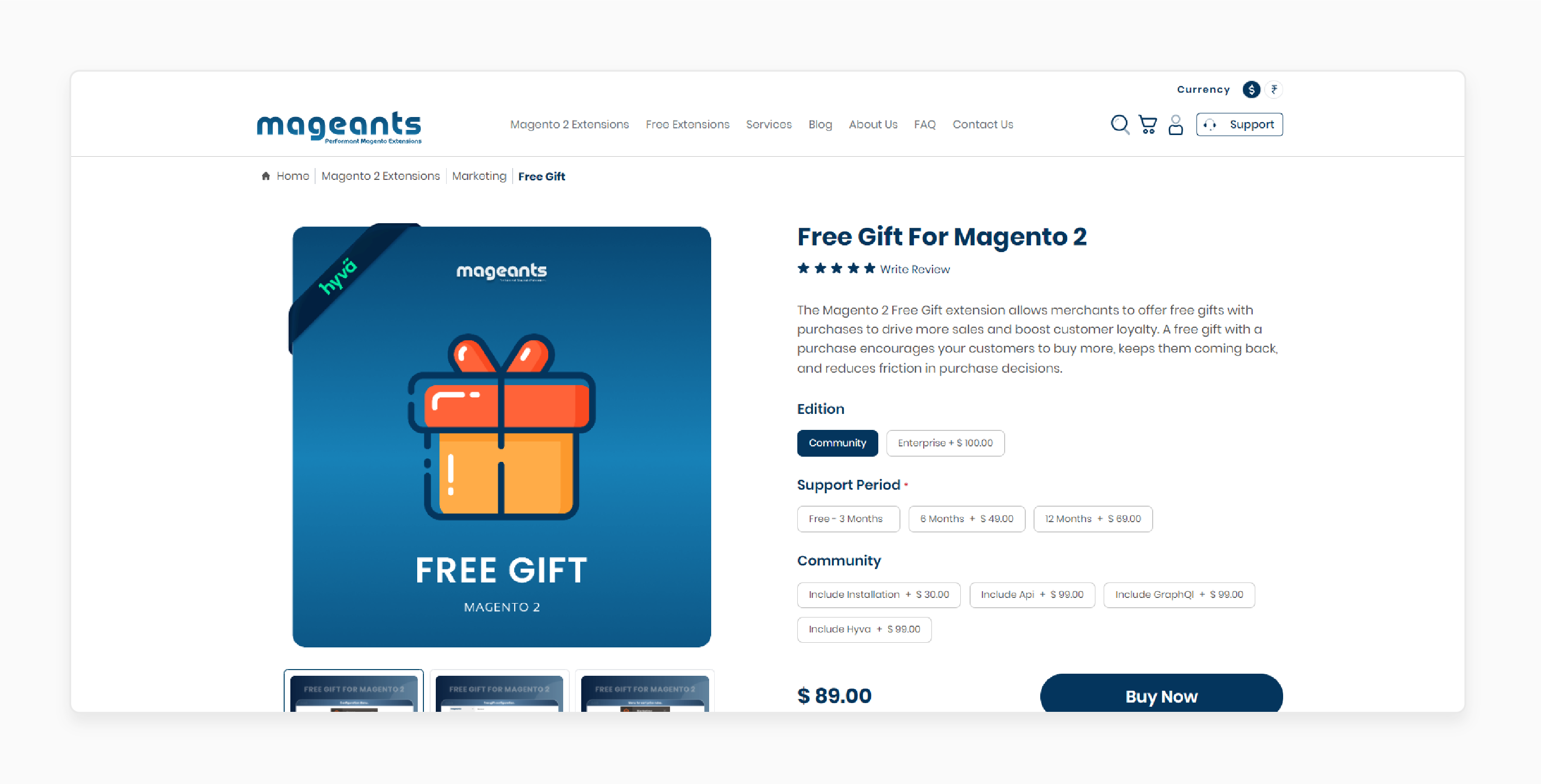 Mageants Magento Free Gift with Purchase Extension