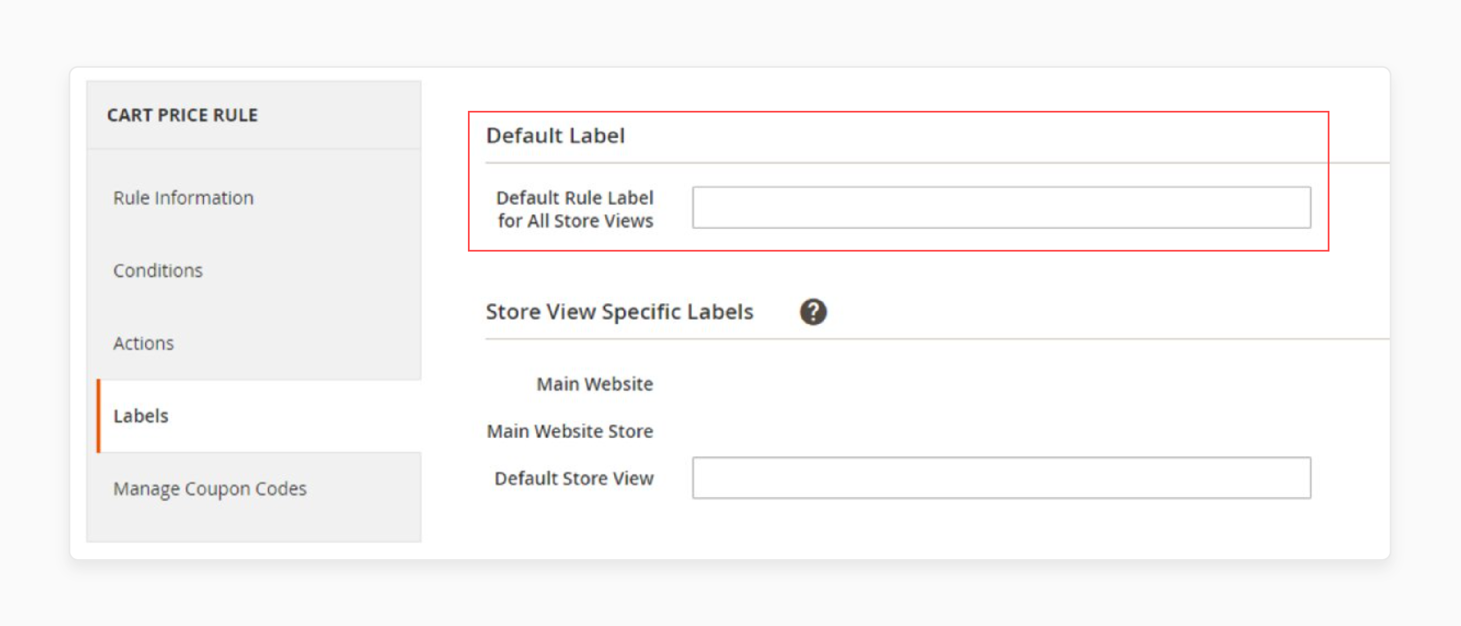 Set the Cart Price Labels in Labels section