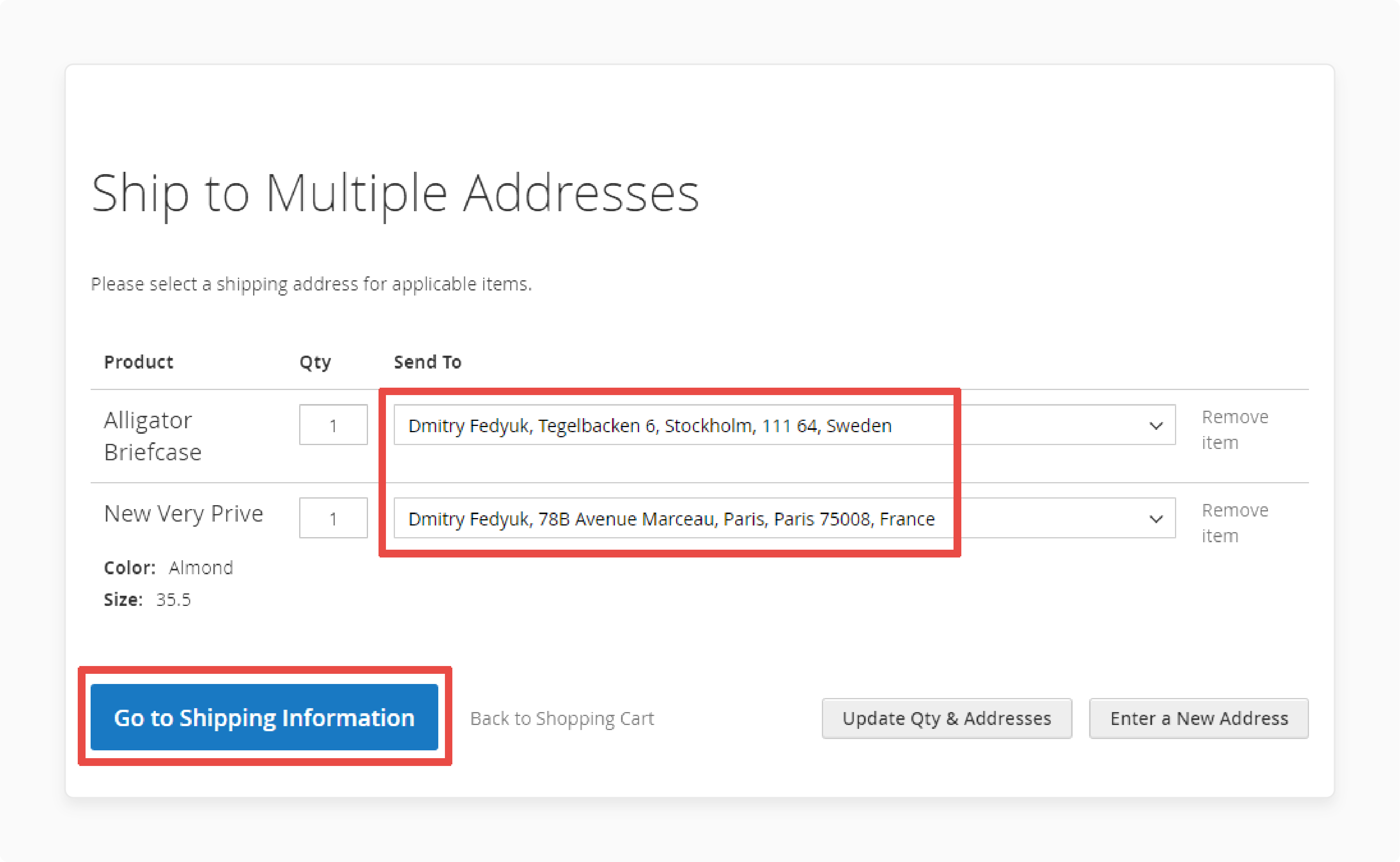 Magento 2 multishipping checkout feature for multiple addresses