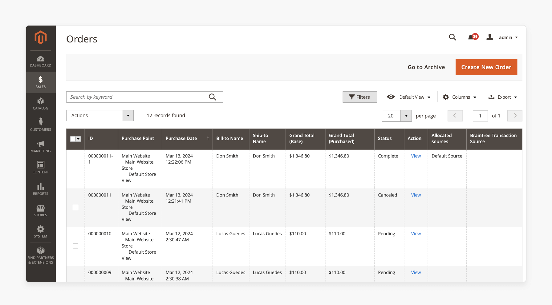 Review the Imported Orders